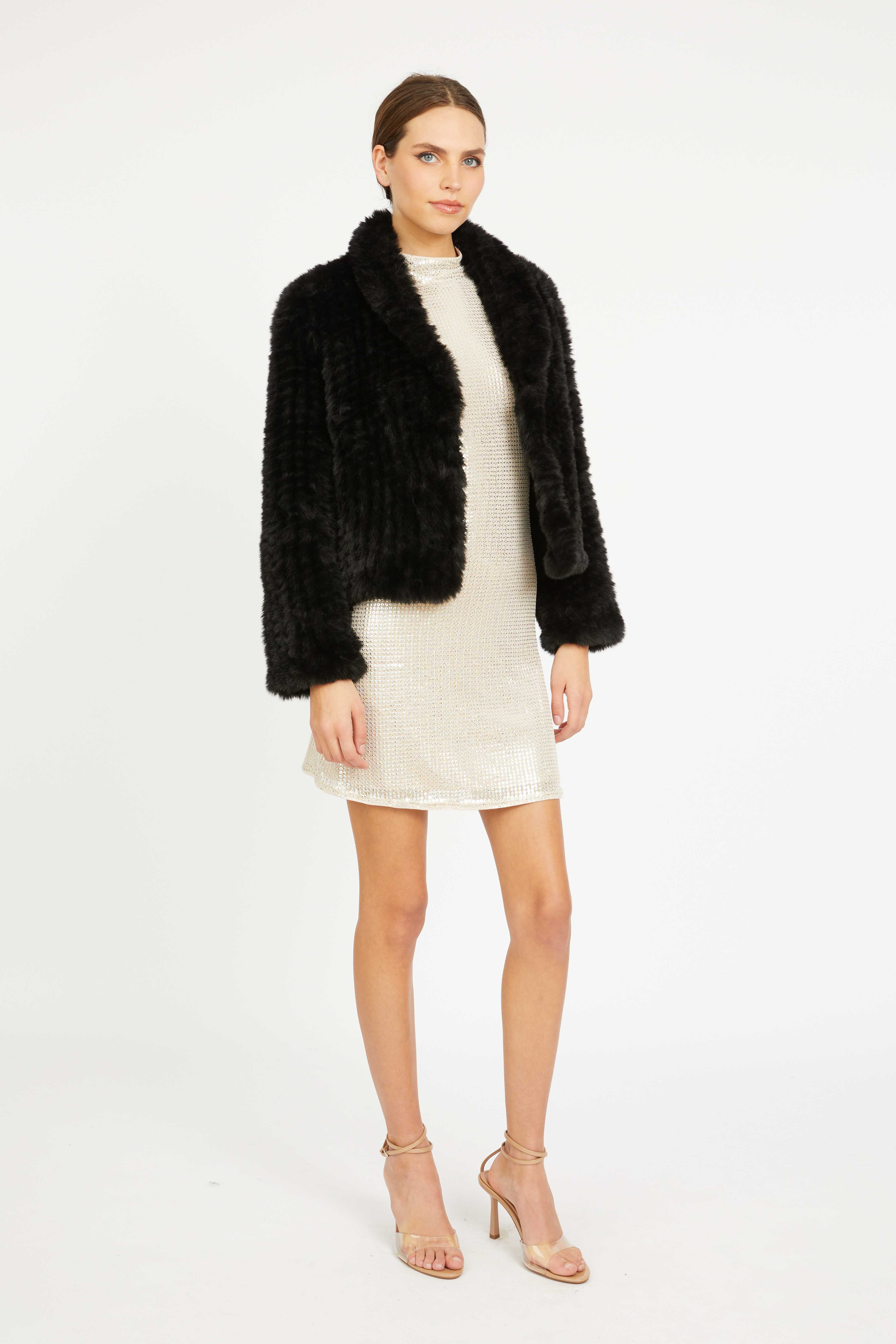 Cabellero - Ivanna Jacket - Black Faux Fur - Image 7