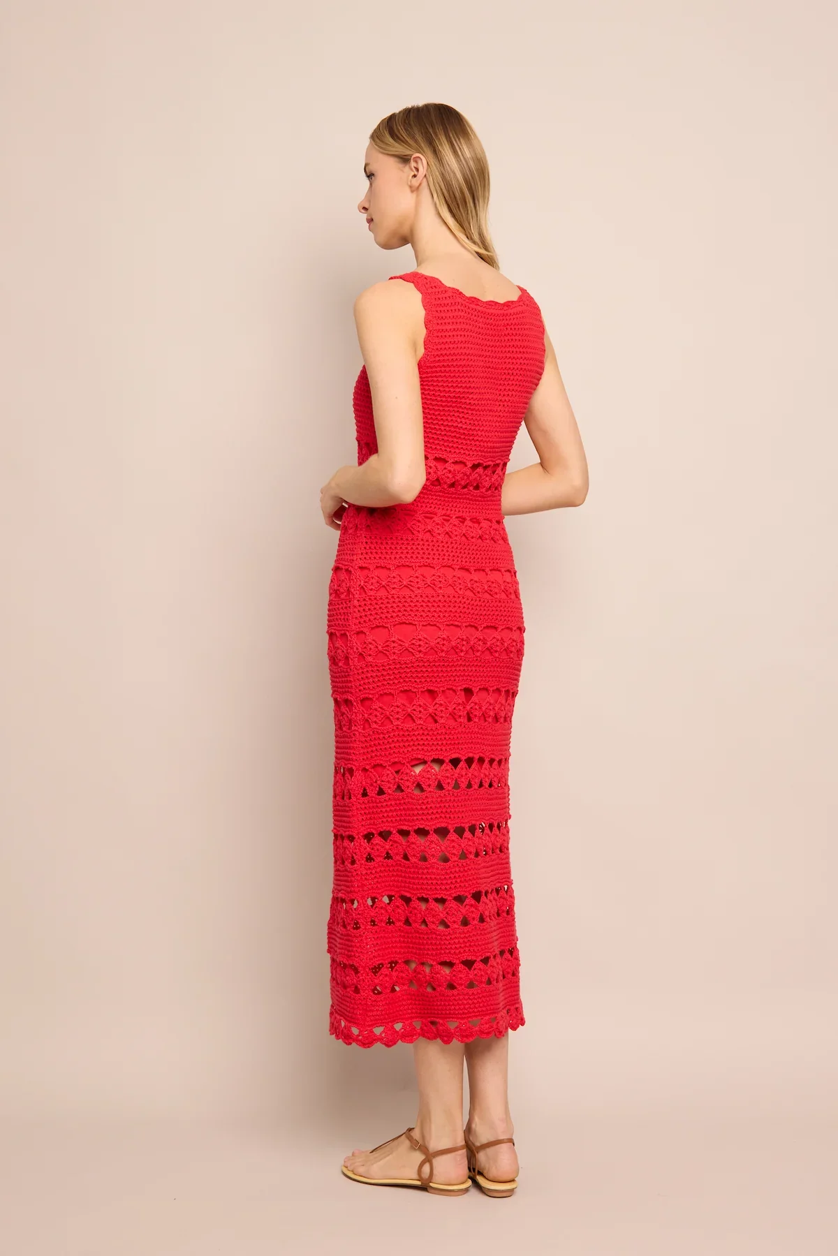 Cara Cara - Joan Dress - Red Crochet - Image 2
