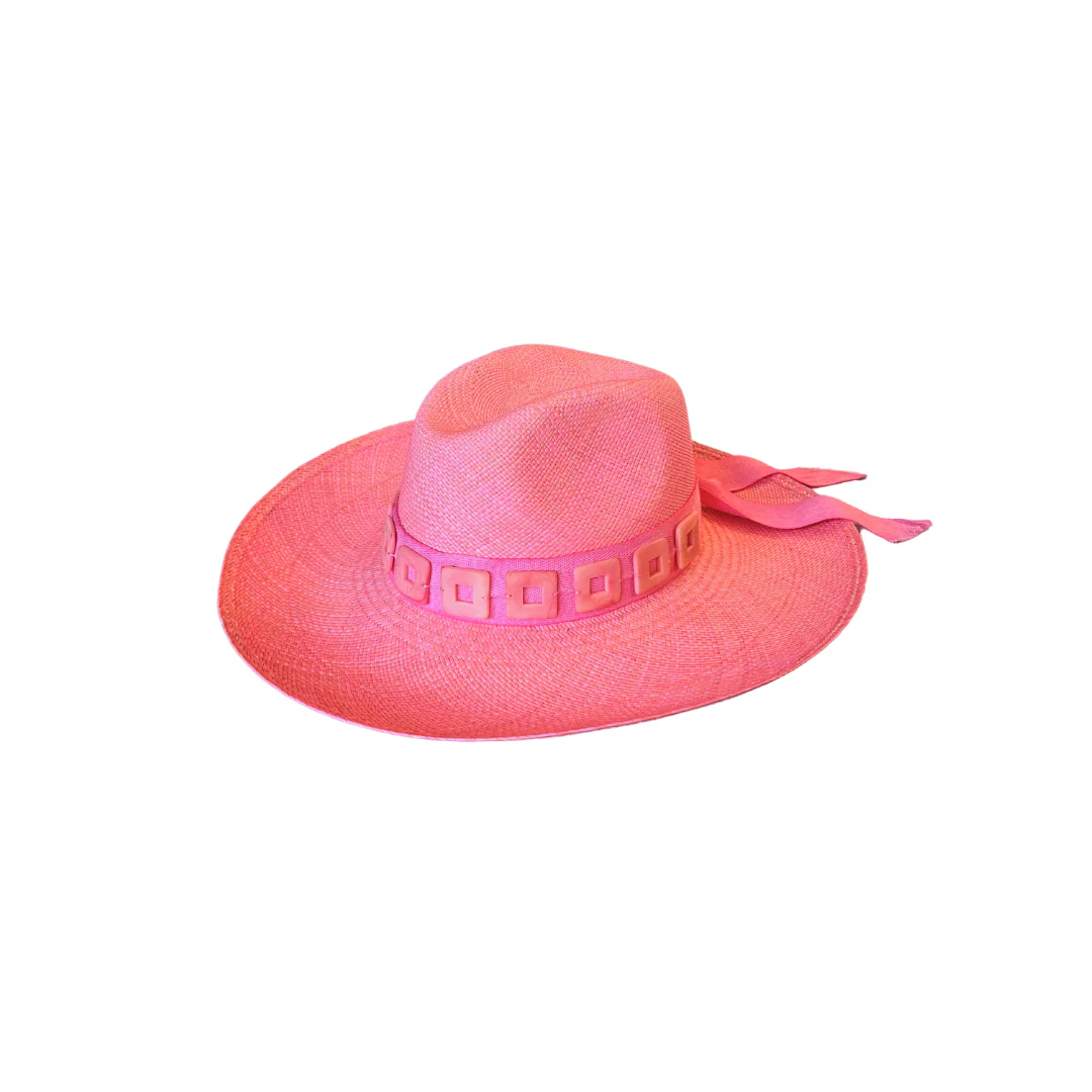 Artesano - Kallma Wide Brim Hat - Candy Pink/Tagua Cotton Band