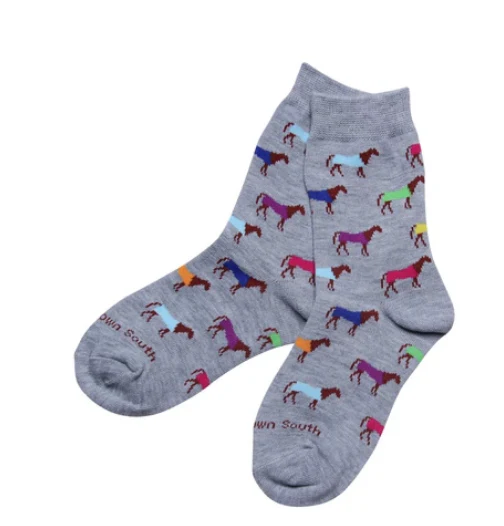 Kids Multi Color Horse Socks