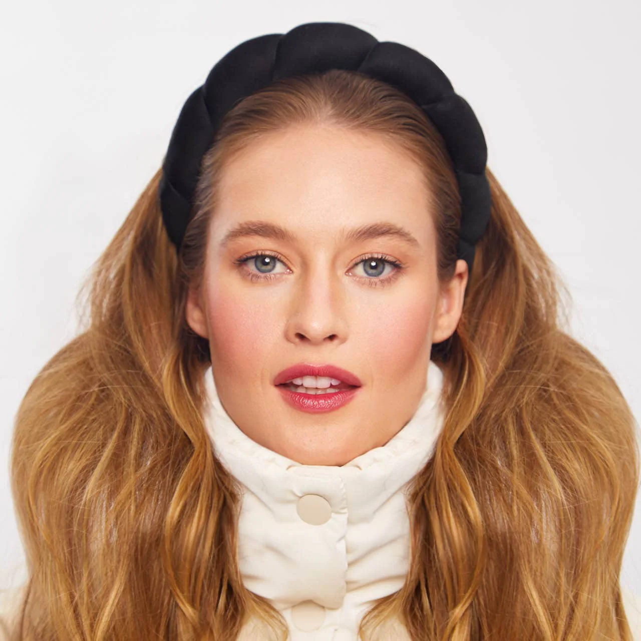 KITSCH - Recycled Fabric Puffy Headband 1pc- Black - Image 2