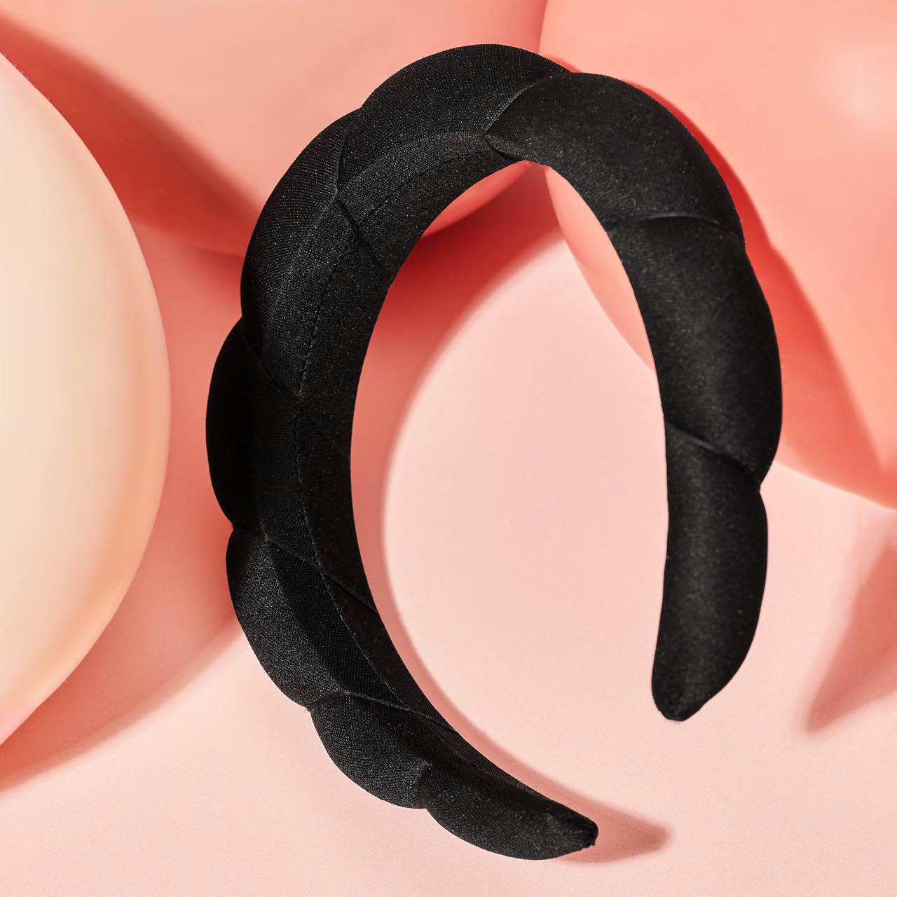 KITSCH - Recycled Fabric Puffy Headband 1pc- Black - Image 5