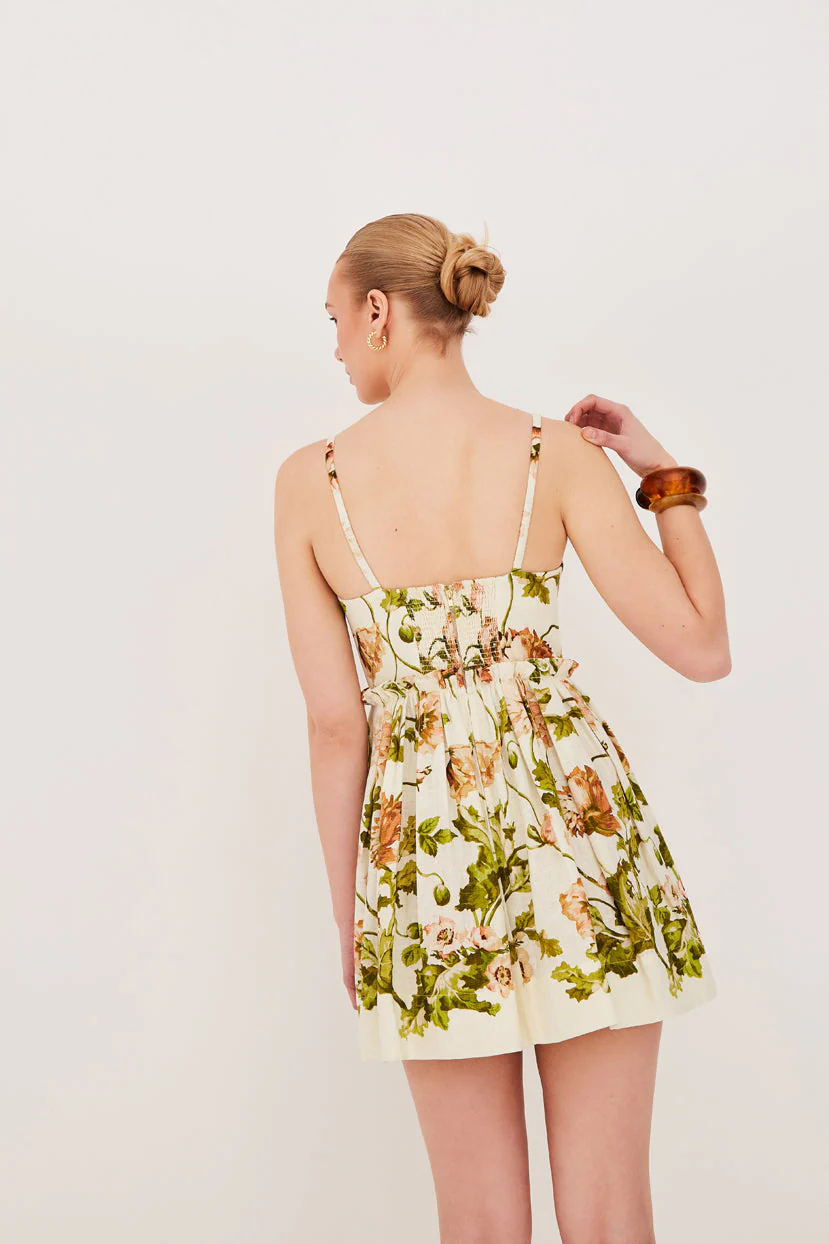 Cara Cara - Kori Mini Dress - Lockwood Flora Egret - Image 4
