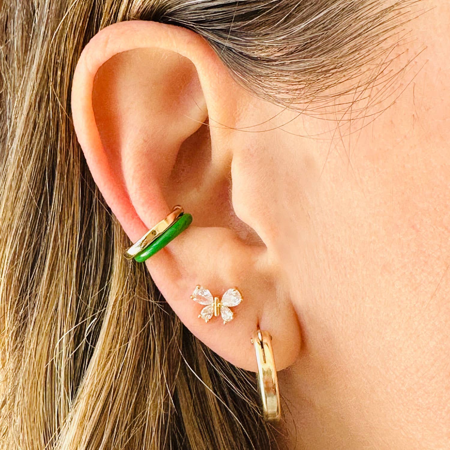 Kris Nations - Butterfly Crystal Marquis Stud Earrings - Image 3