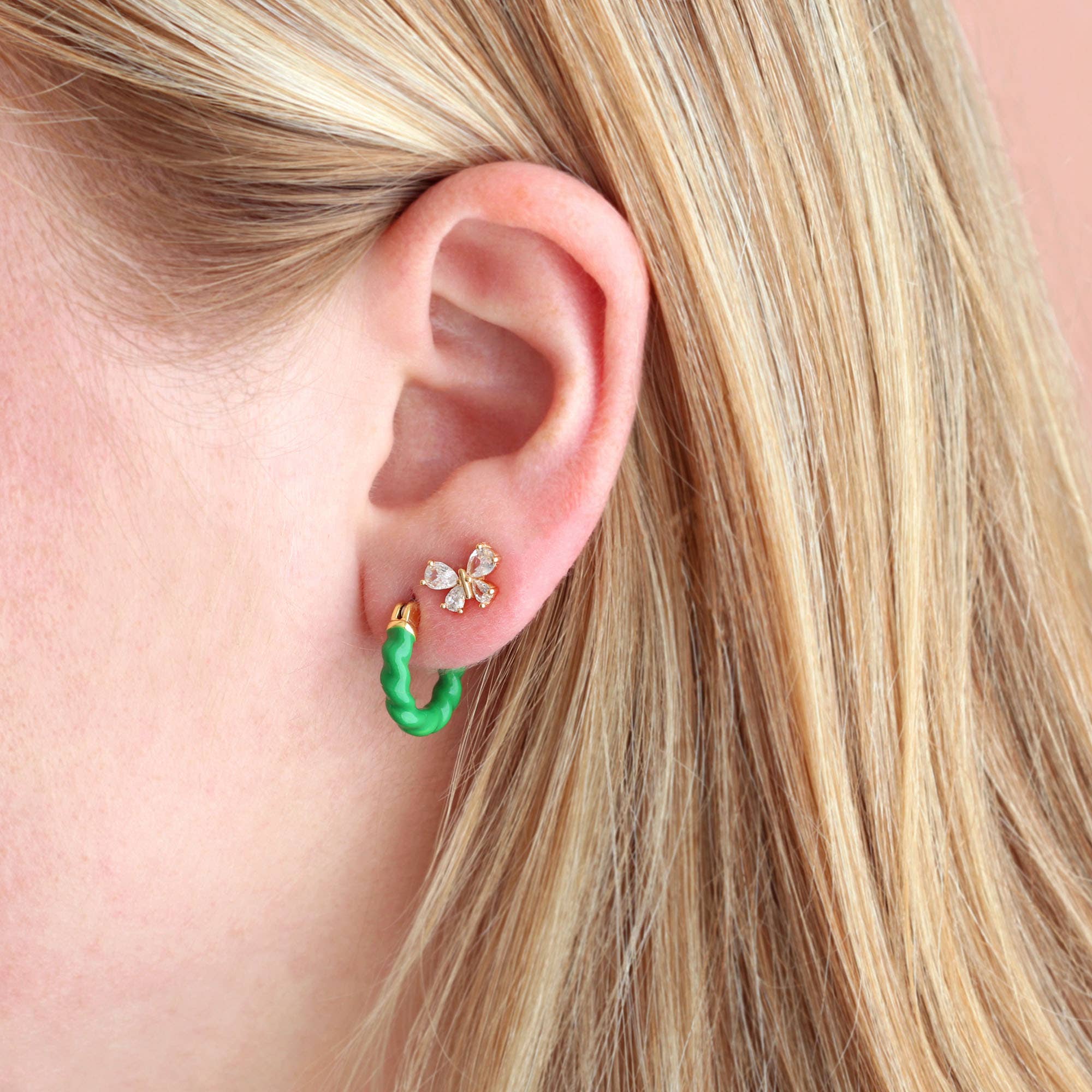 Kris Nations - Butterfly Crystal Marquis Stud Earrings - Image 6