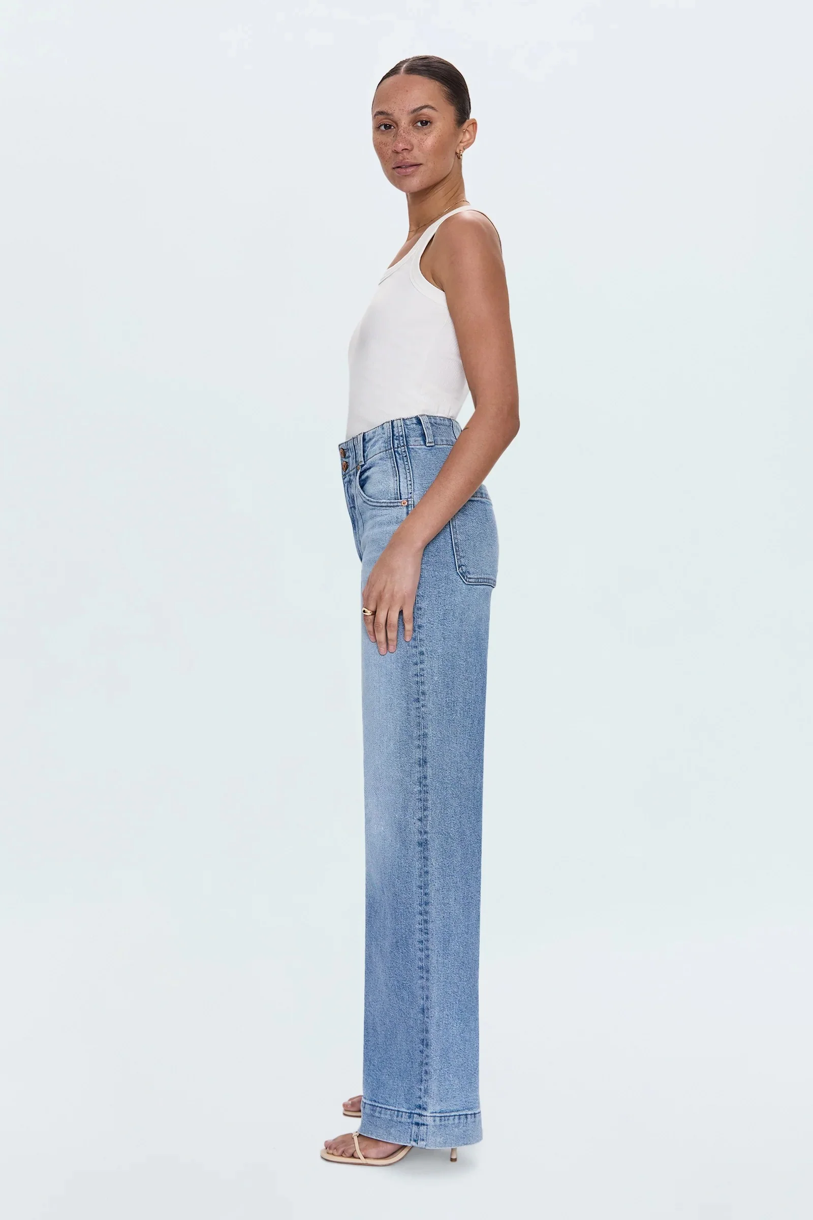 Pistola - Lana Double Button High Rise Ultra Wide Leg - Terrace - Image 6