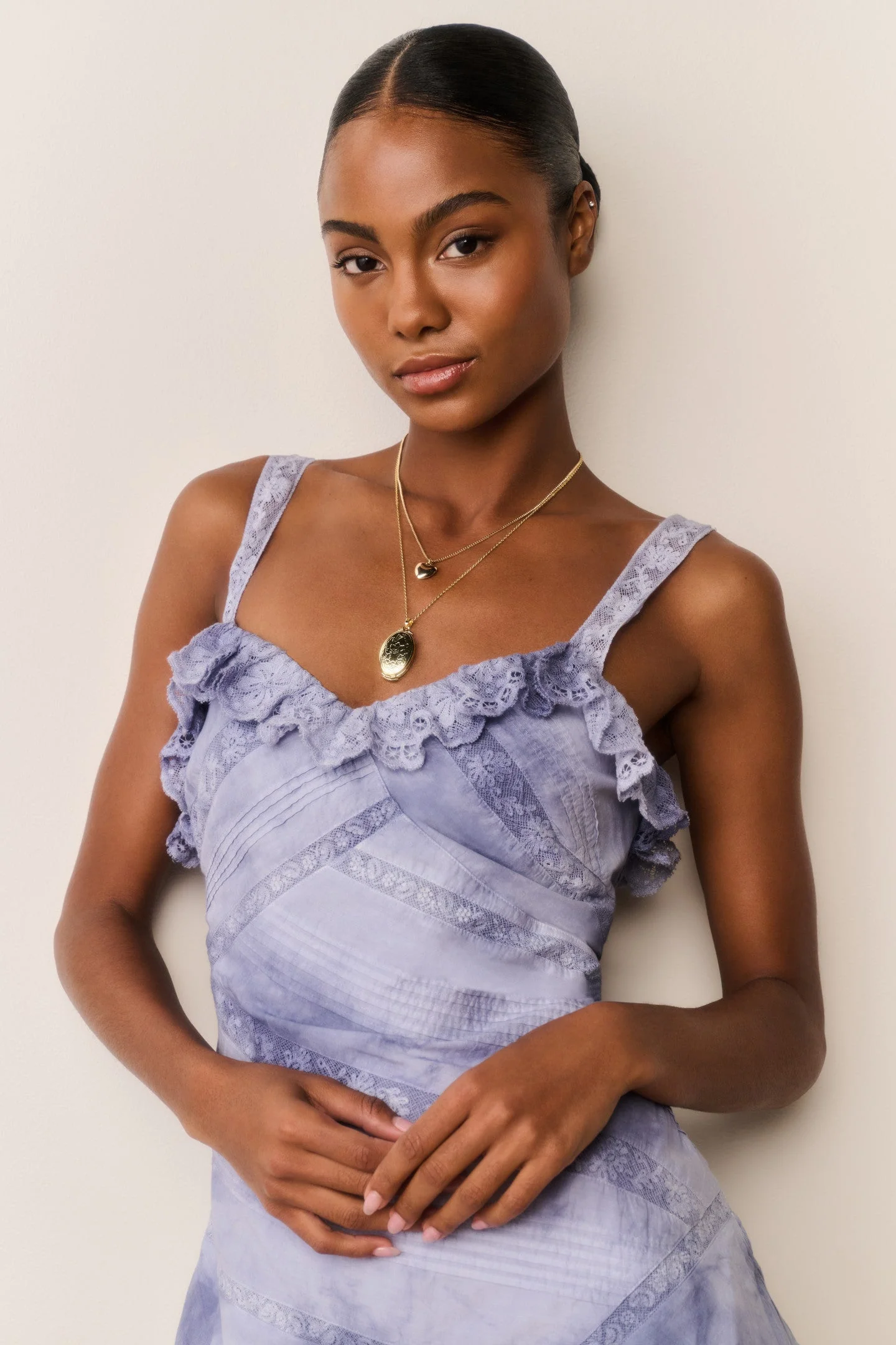 LoveShackFancy - Lavine Hand-Dyed Cotton Mini Dress - Indigo Ice - Image 2