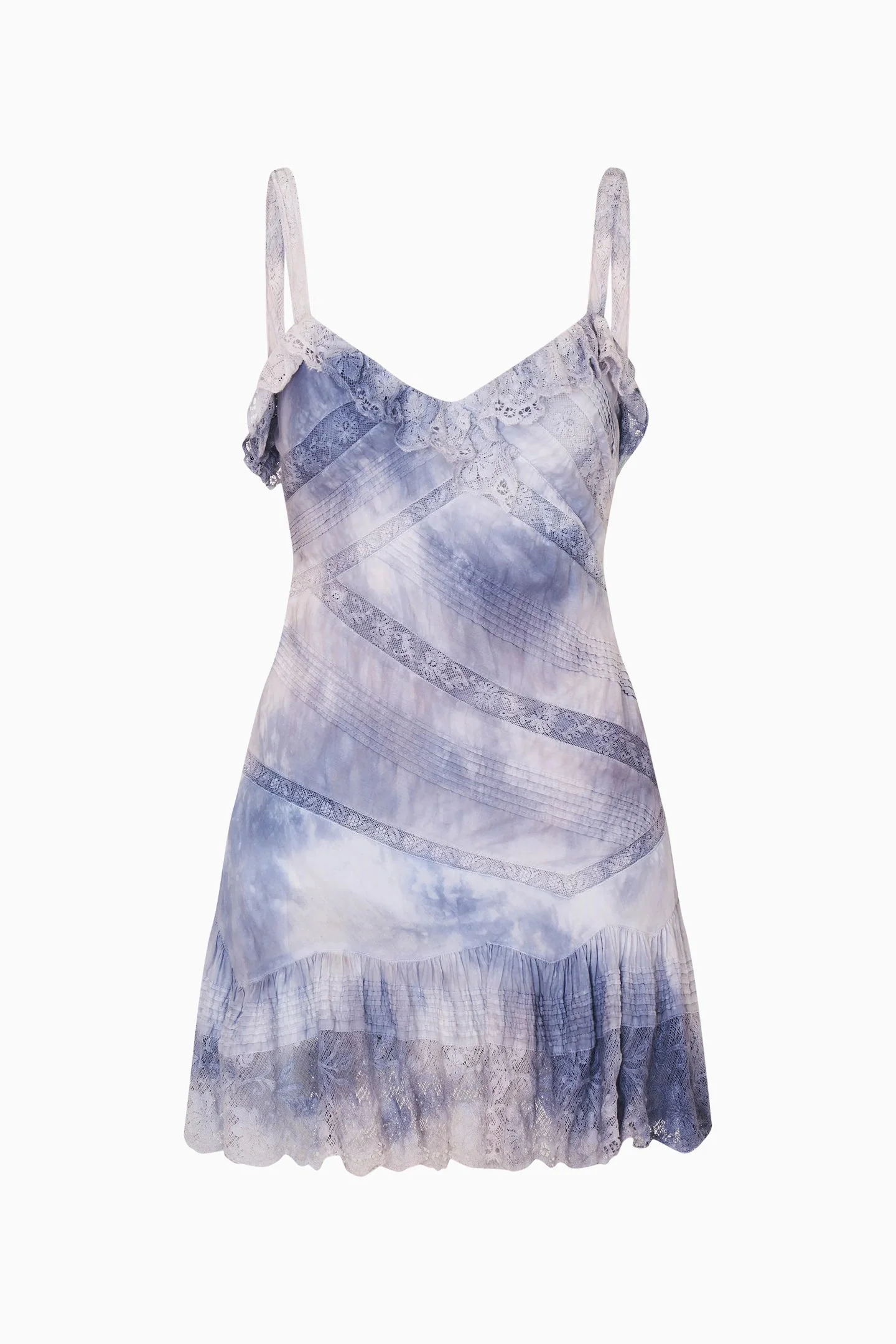 LoveShackFancy - Lavine Hand-Dyed Cotton Mini Dress - Indigo Ice - Image 5
