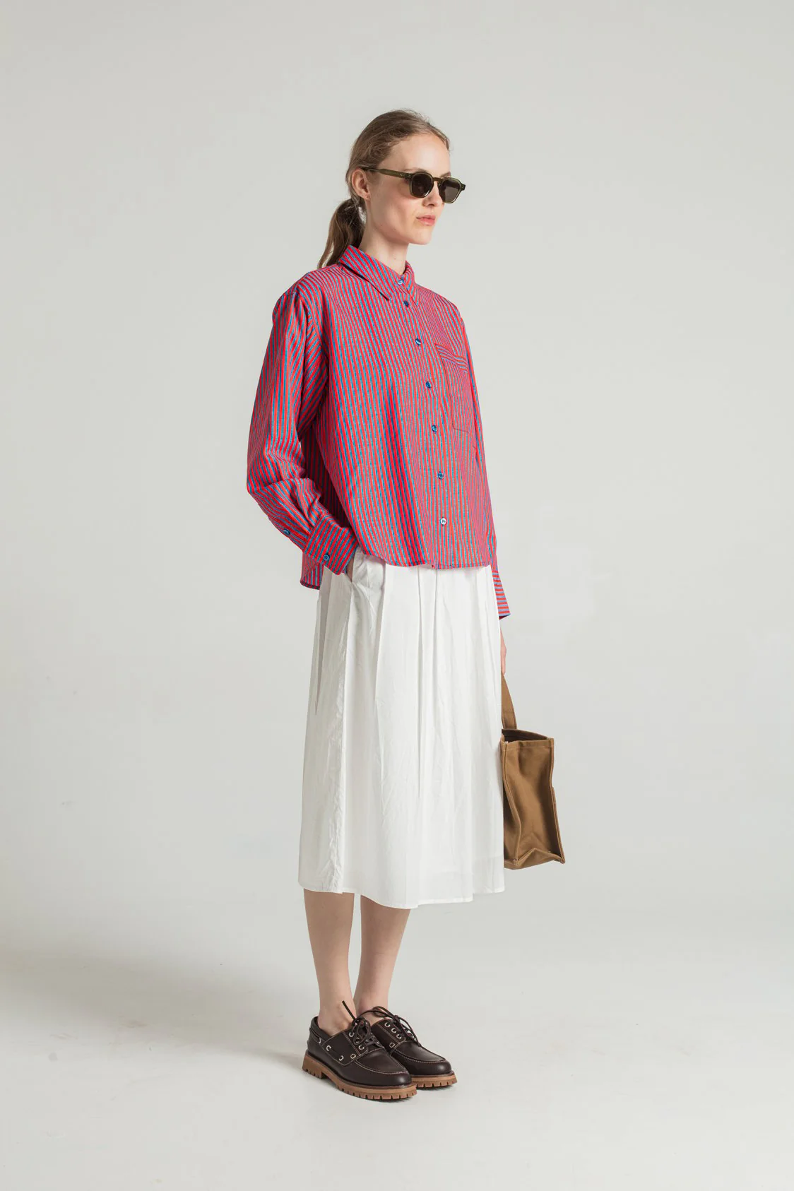 Le Mont St Michel - Jopeli Pleated Poplin Skirt - Off White - Image 4