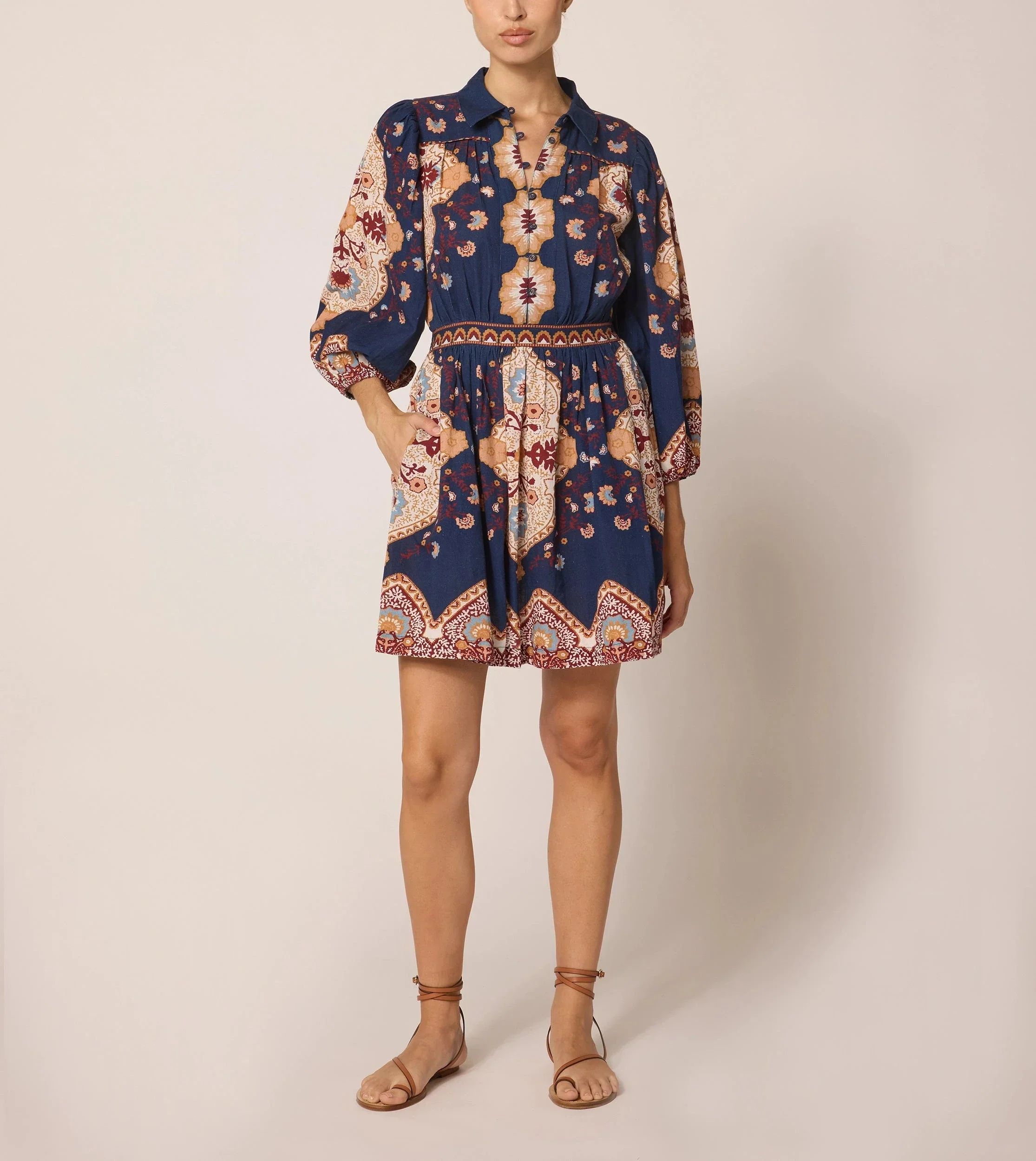 Cleobella - Leigh Mini Dress - Navy Lagos