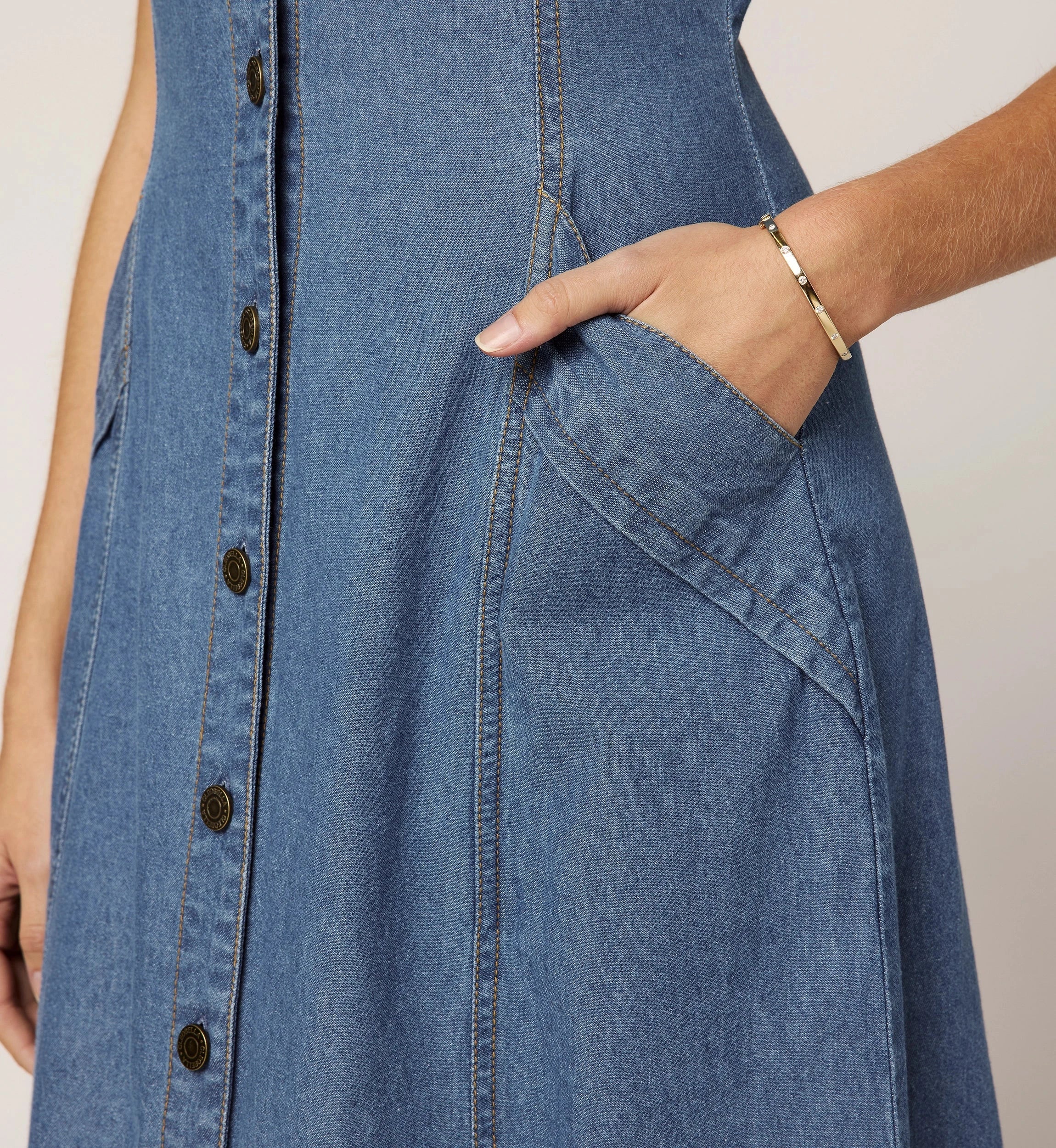 Cleobella - Liberty Midi Dress - Light Denim - Image 4