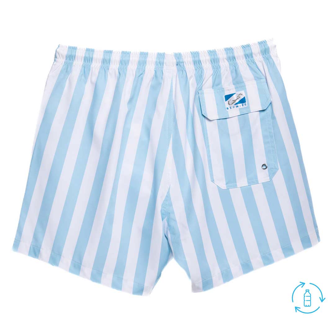 Bermies - Light Blue Stripes Men's Swim Trunks - Image 3