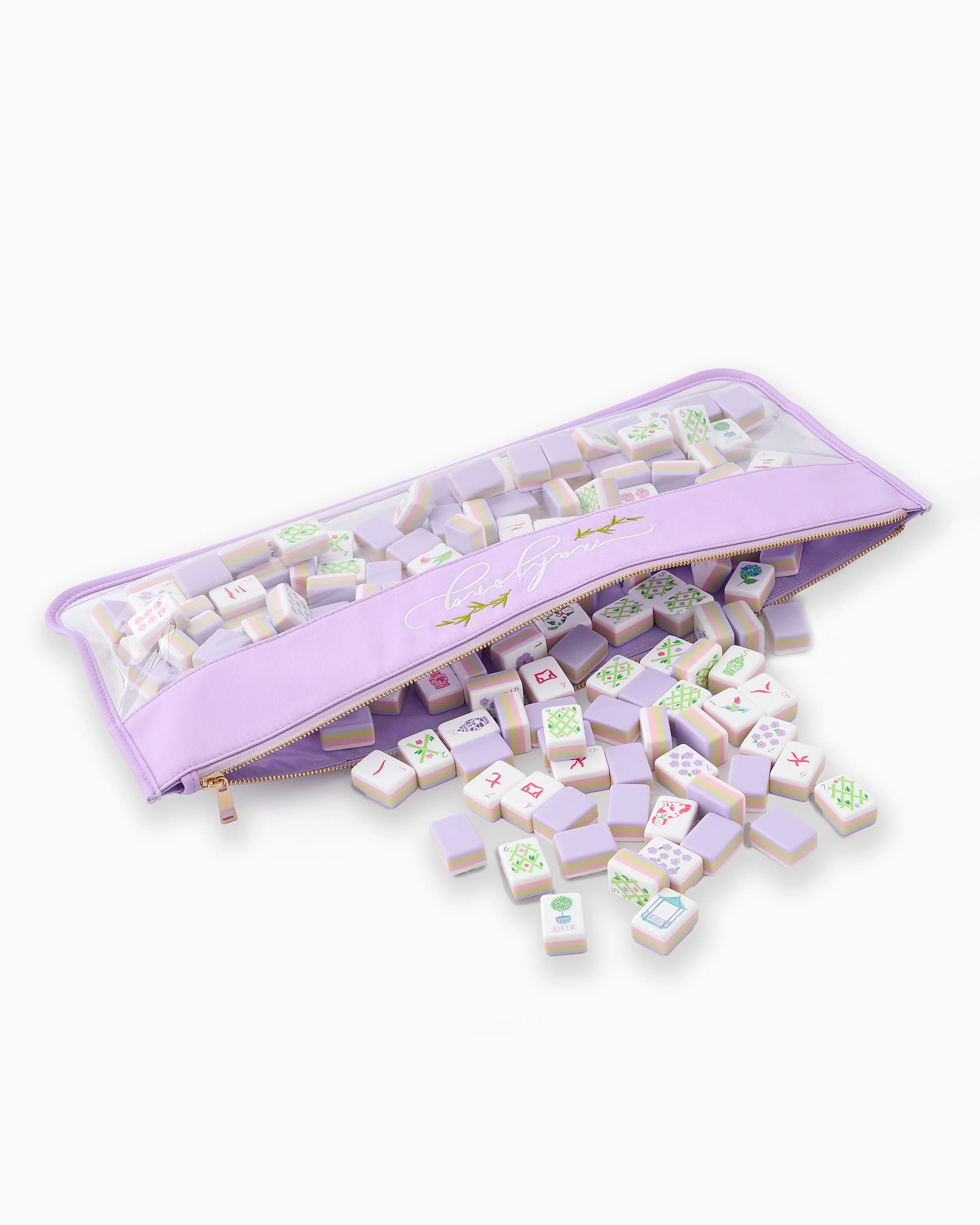 Oh My Mahjong - Lilac Script Mahjong Bag - Image 2