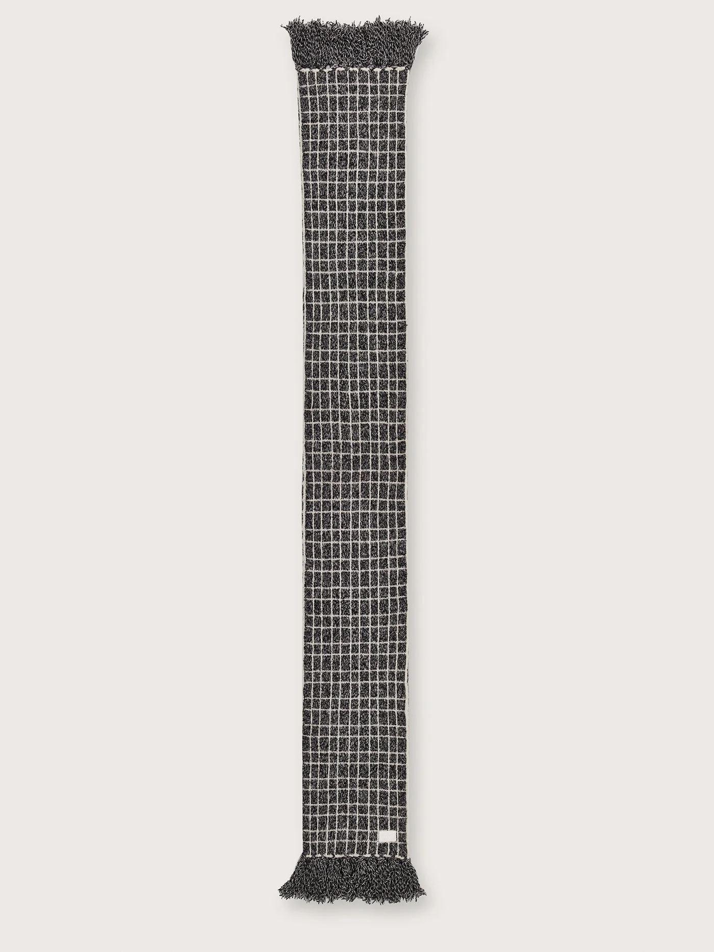 Varley - Lindsey Check Knit Scarf - Charcoal Marl - Image 3