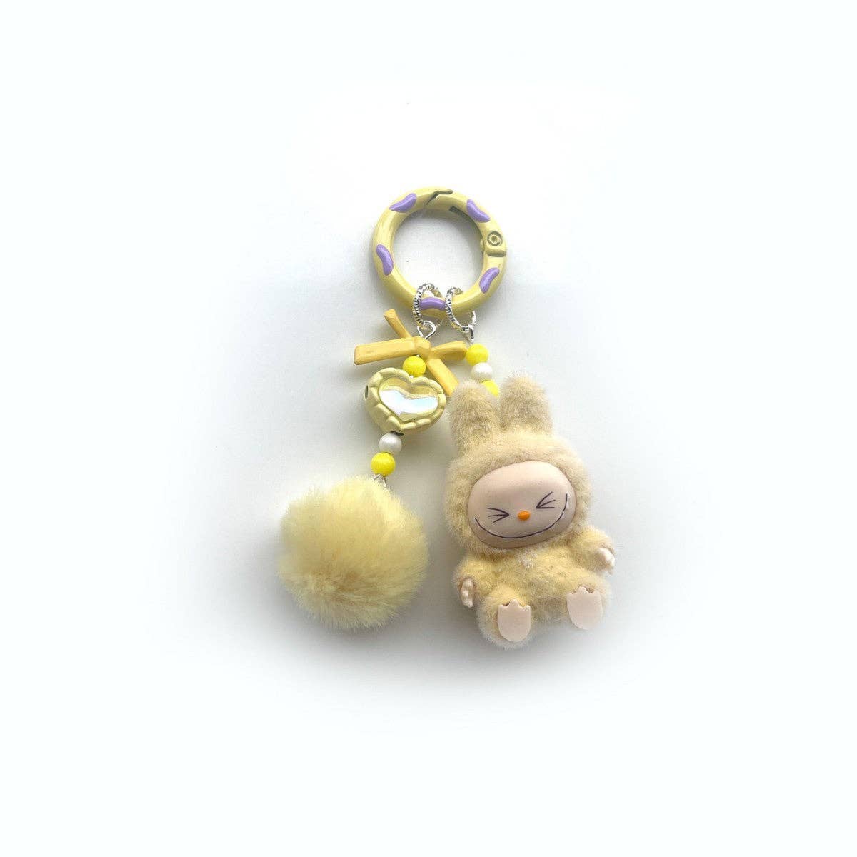 Flocked Mini Cute Monster Heart Keychain - Image 6