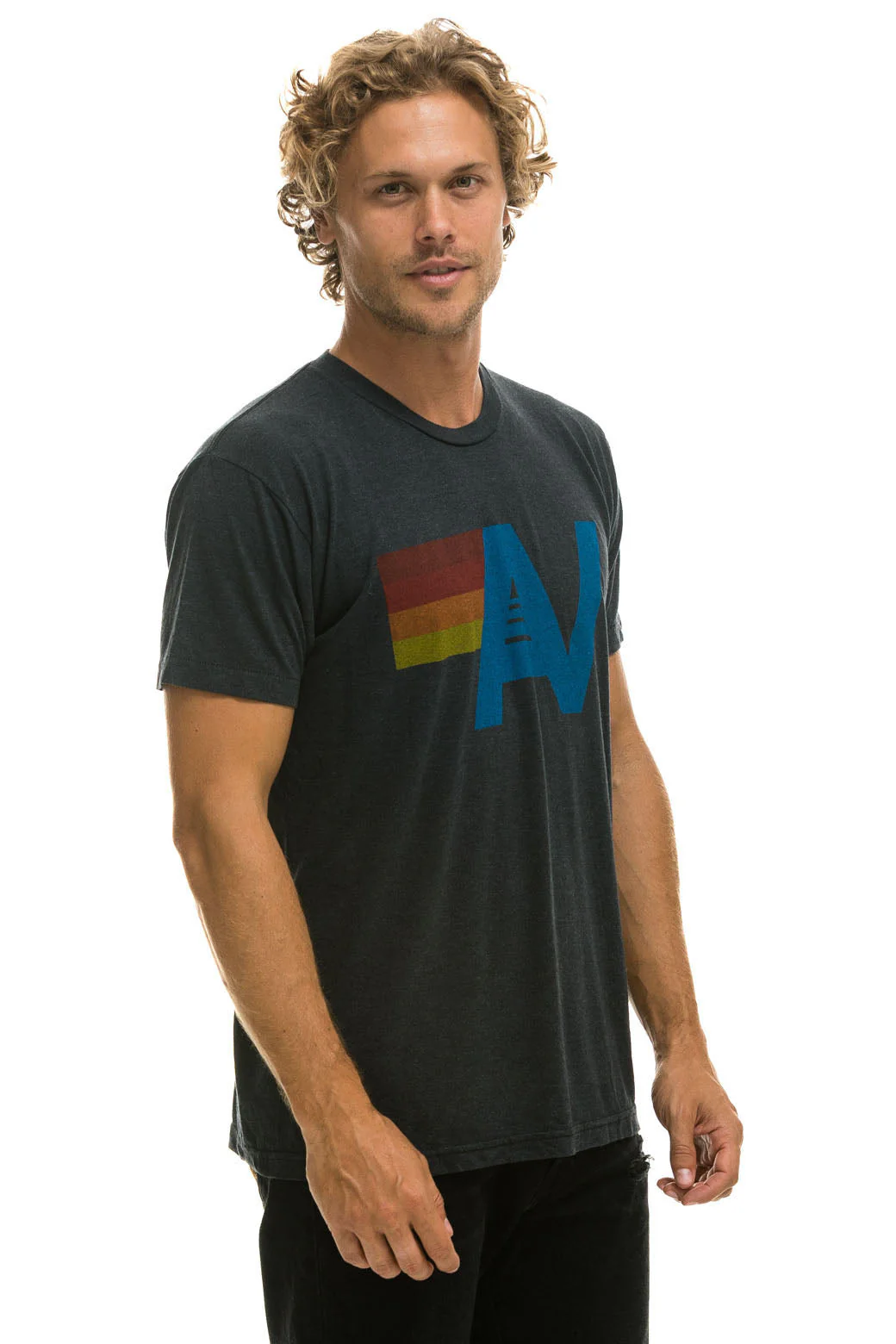 Aviator Nation - Logo Crew Tee Shirt - Charcoal - Image 2