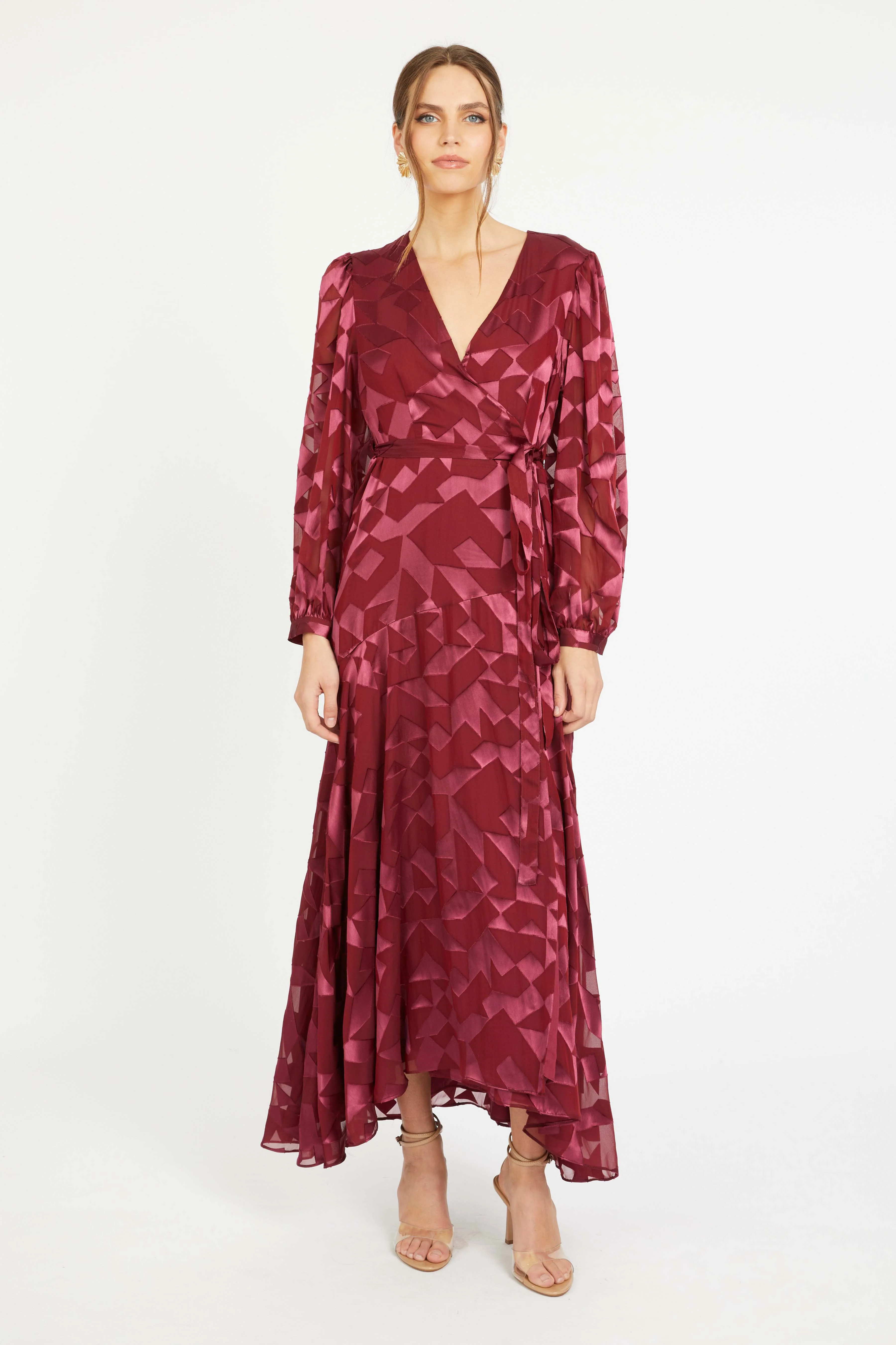 Caballero - London Gown - Cabernet Silk Geo Burnout - Image 2