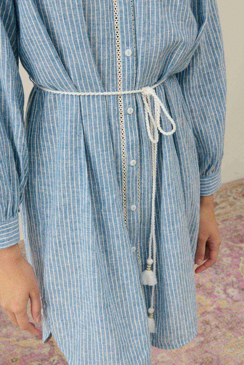 Louise Misha - Diwala Dress - Blue Onda Stripes - Image 2
