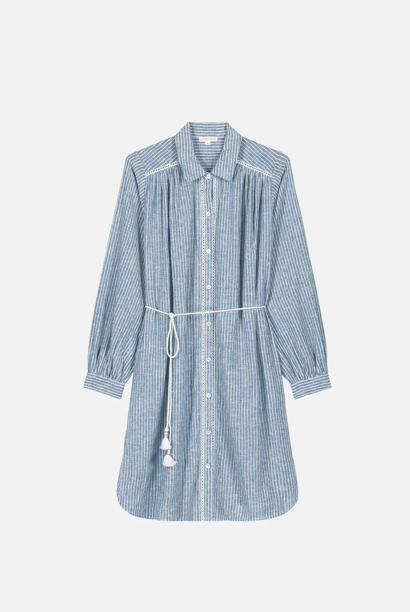 Louise Misha - Diwala Dress - Blue Onda Stripes - Image 5