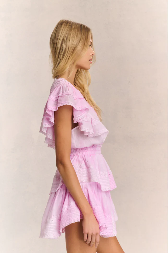 LoveShackFancy - Gwen Heritage Mini Dress - Peony Pink - Image 2