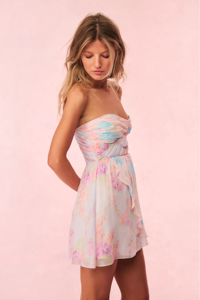 LoveShackFancy - Rayne Floral Chiffon Mini Dress - Tropic Petal - Image 2