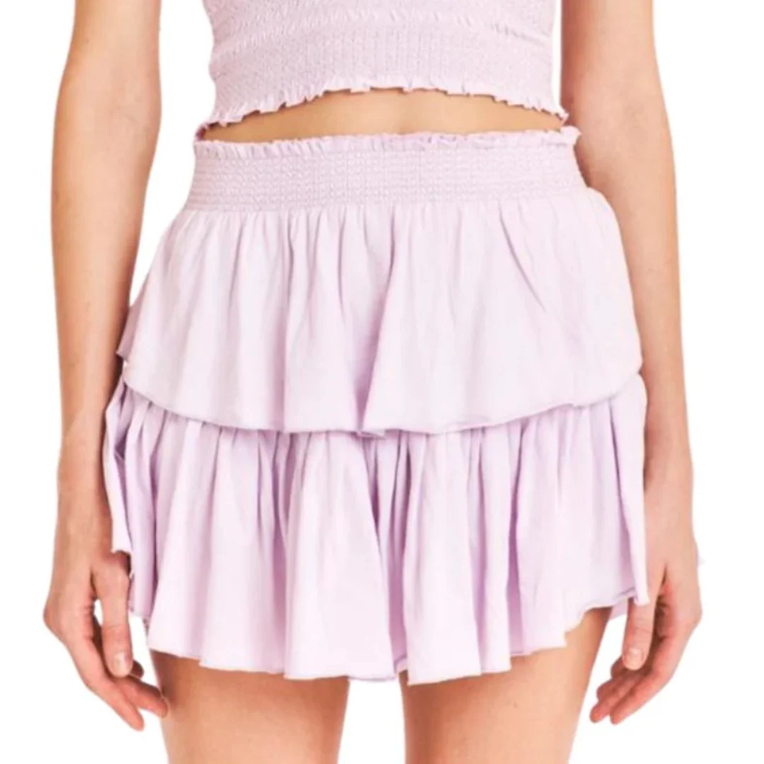 LoveShackFancy - Ruffle Mini Skirt - Lilac Bloom - Image 2