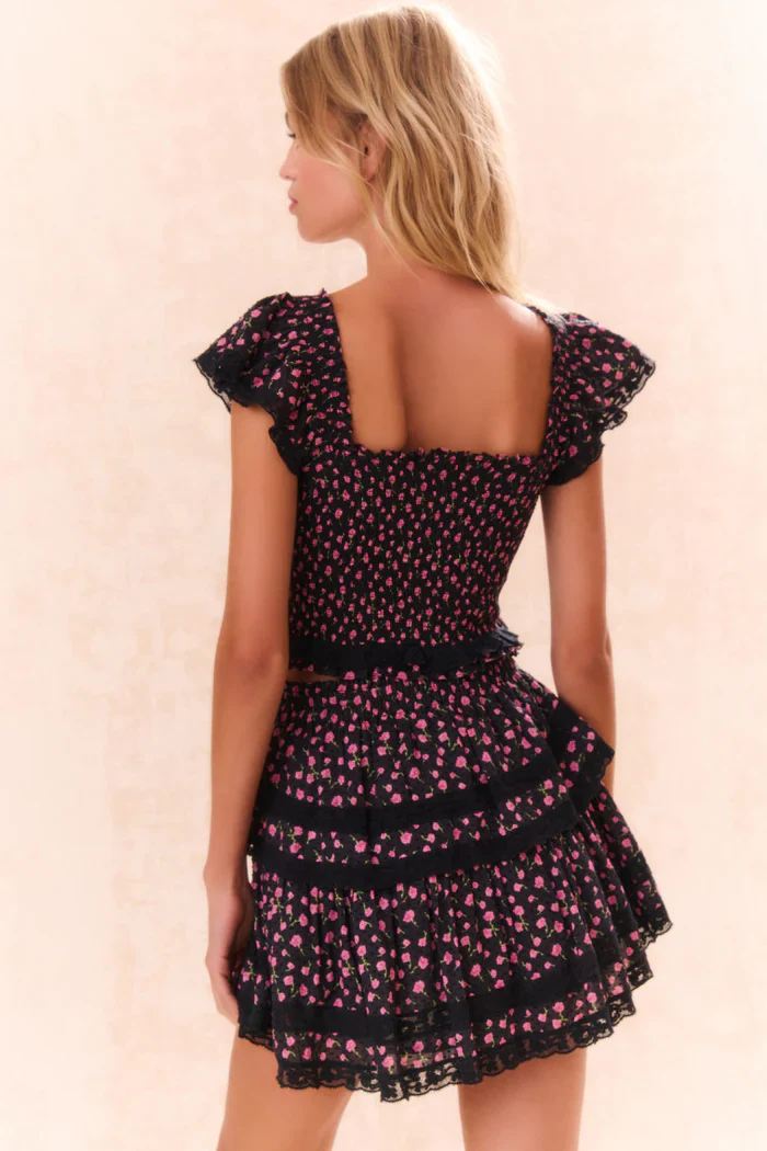 LoveShackFancy - Ruffle Mini Skirt - Pink Noir - Image 2