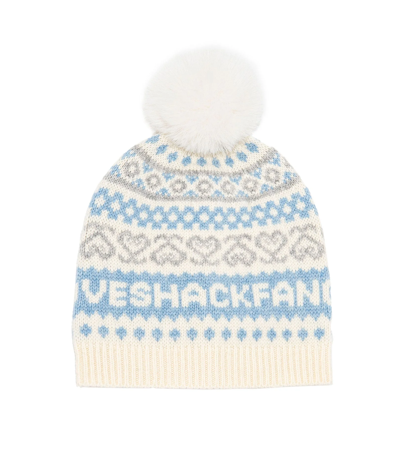 LoveShackFancy - Sanibel Wool Fair Isle Beanie - Winter Haze