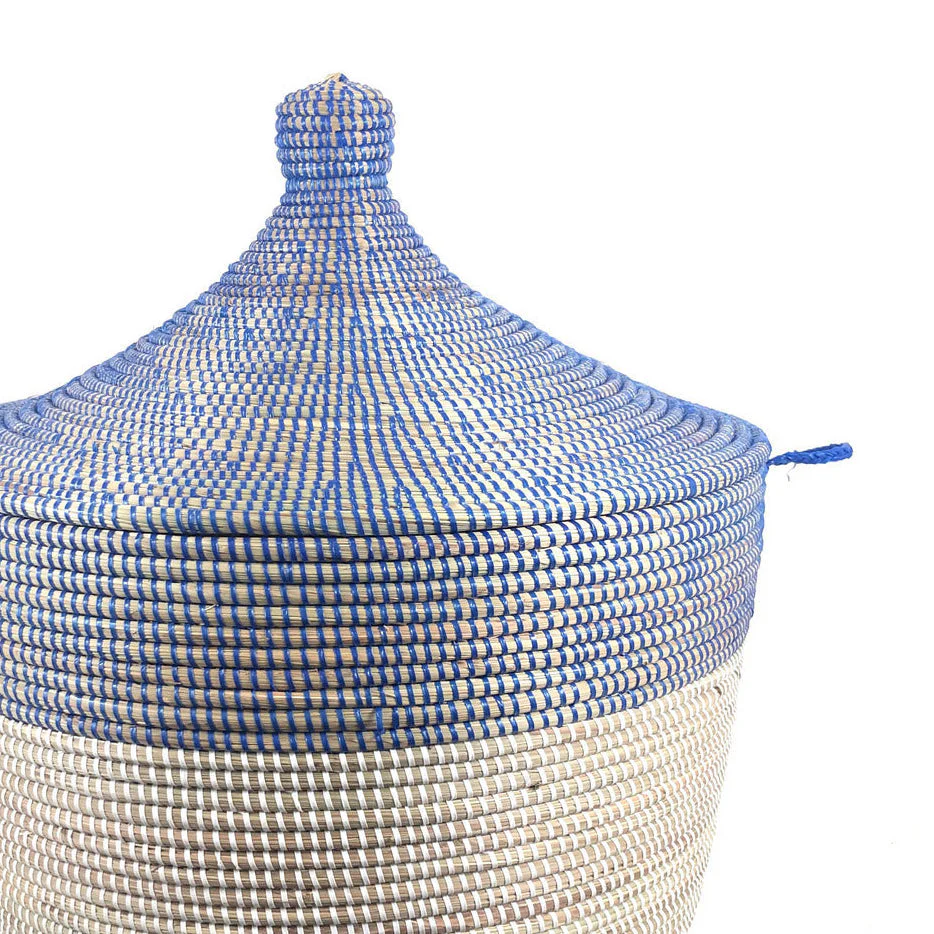 Low Storage Two-Tone Basket - Navy + White - Image 3