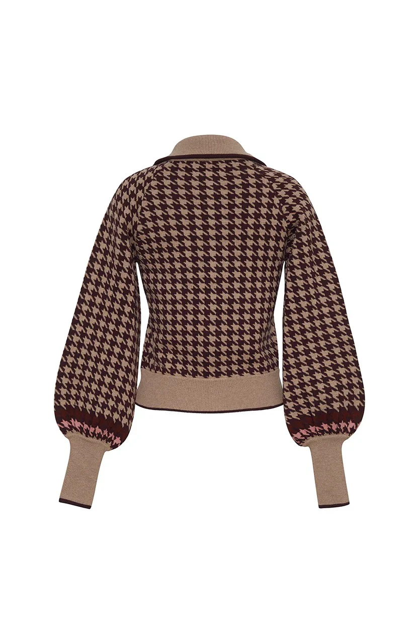 Cara Cara - Lyss Jacket - Houndstooth Multi Taupe - Image 4