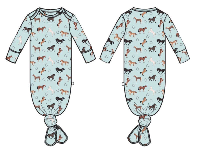 Macaron + Me - Western Horses Knotted Gown - Image 4