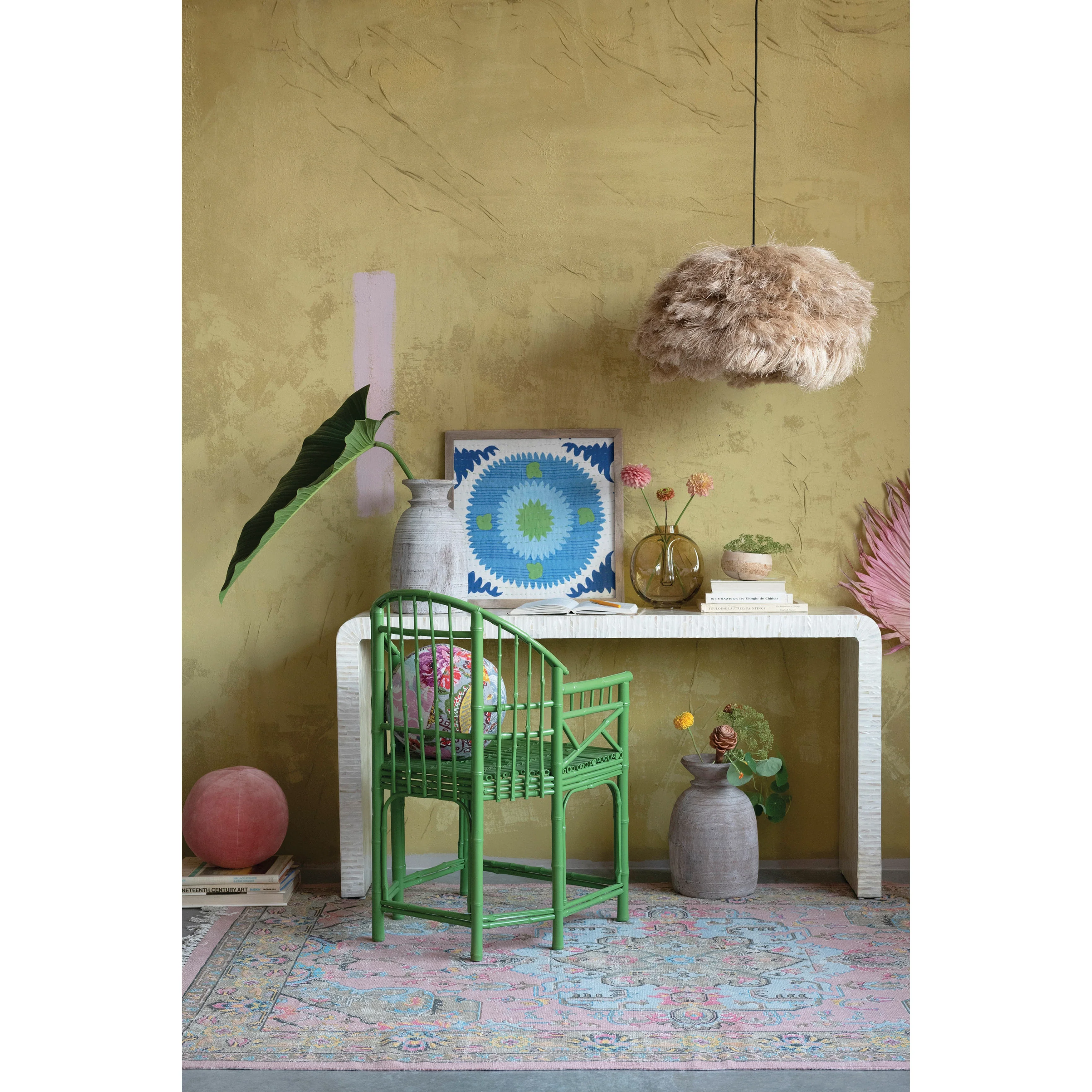 Mango Wood and MDF Framed Cotton Printed Suzani Wall Décor - Image 2