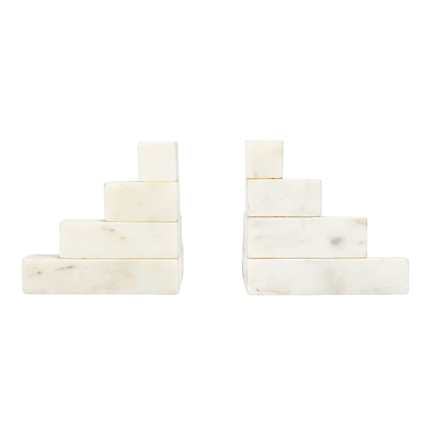 Marble Stairstep Bookends, Set of 2