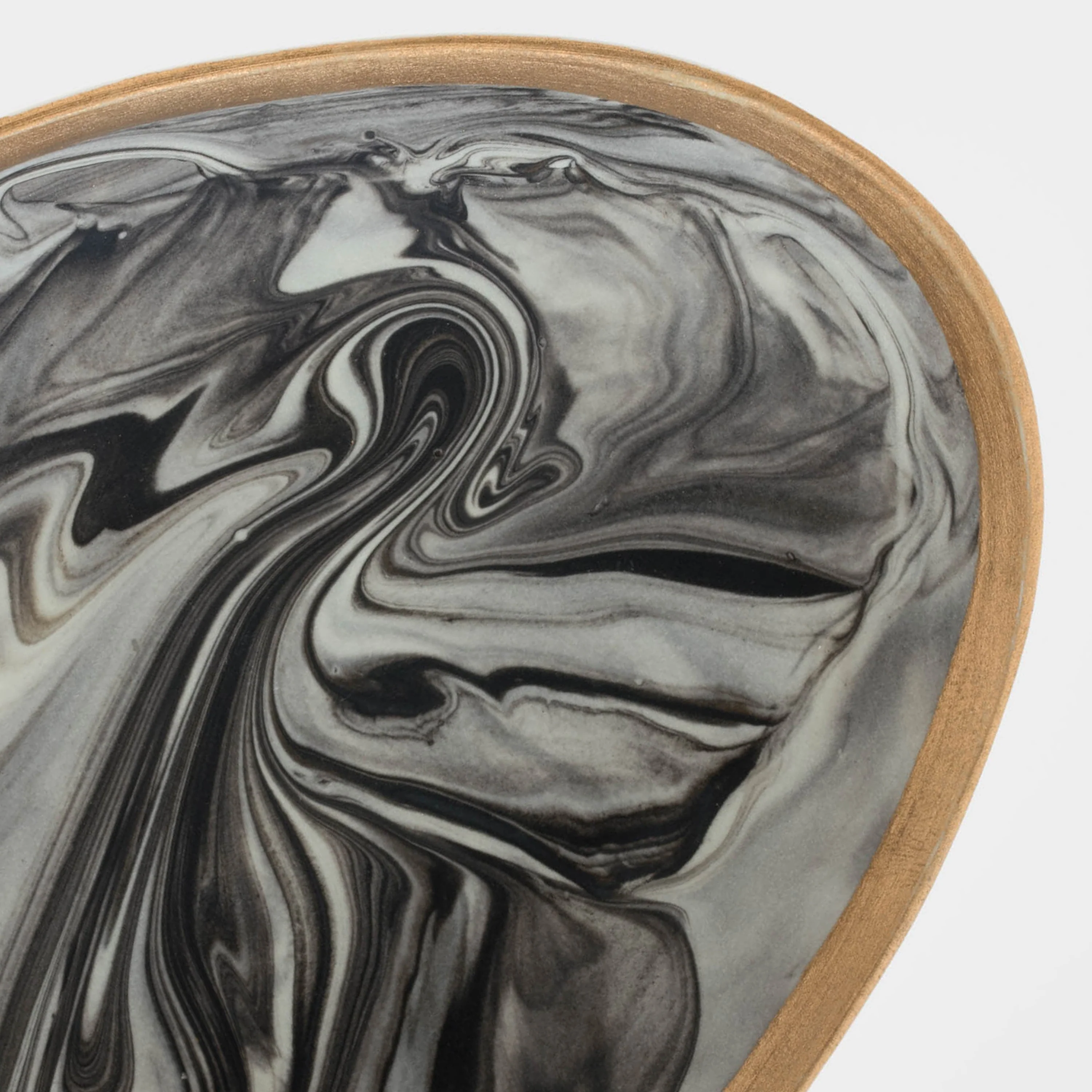 Marbleized porcelain ring dish, grey - Image 6