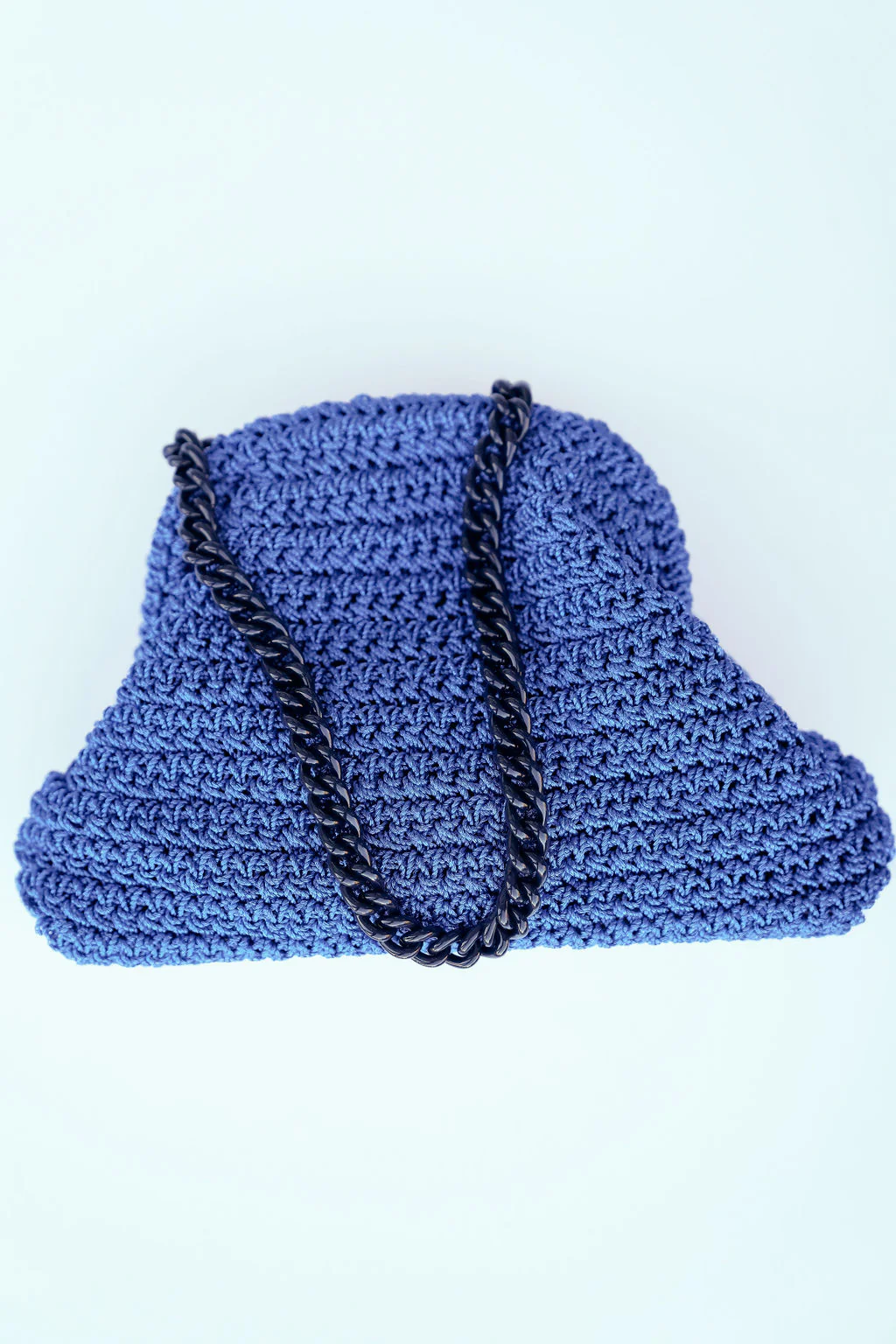 Maria La Rosa - Mini Game Clutch Crochet Metallic - Blue