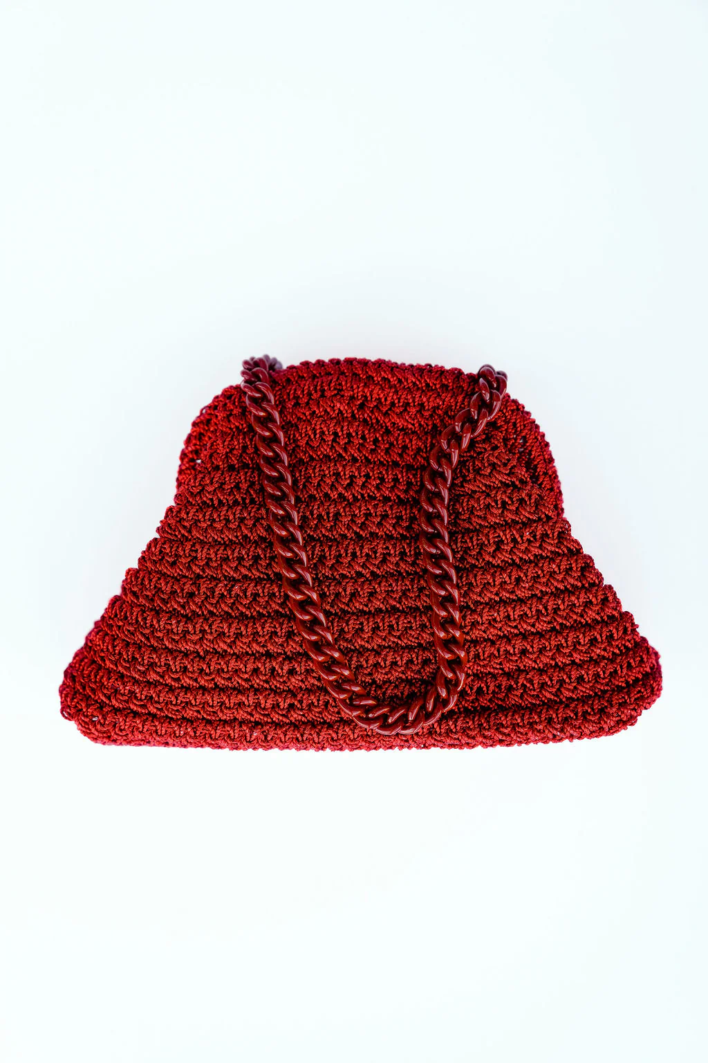 Maria La Rosa - Mini Game Clutch Crochet Metallic - Red