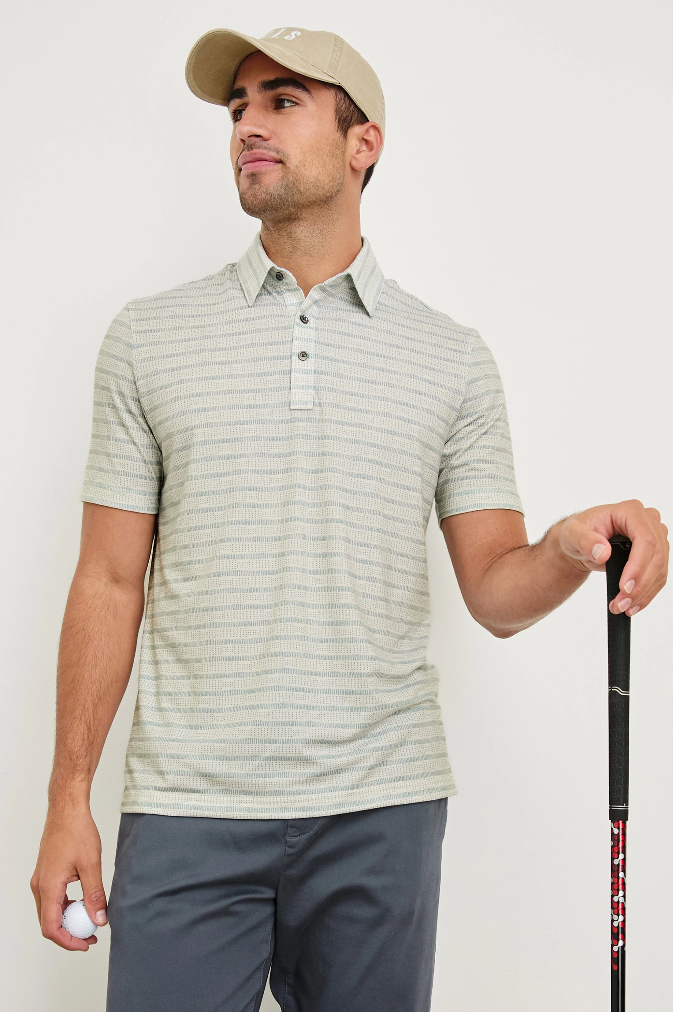 Rails - Merced Golf Polo Shirt - Sashiko Border White