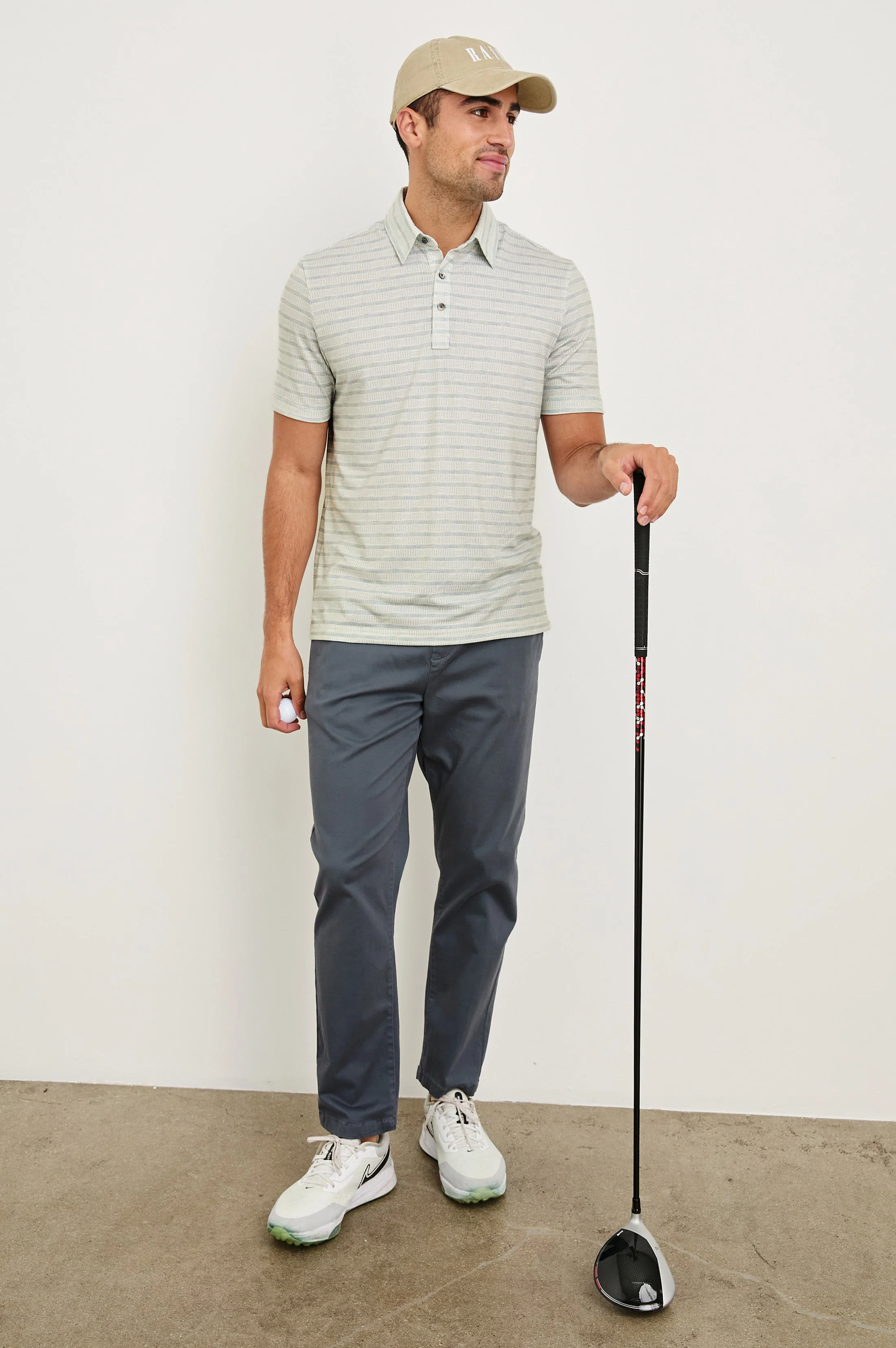Rails - Merced Golf Polo Shirt - Sashiko Border White - Image 3