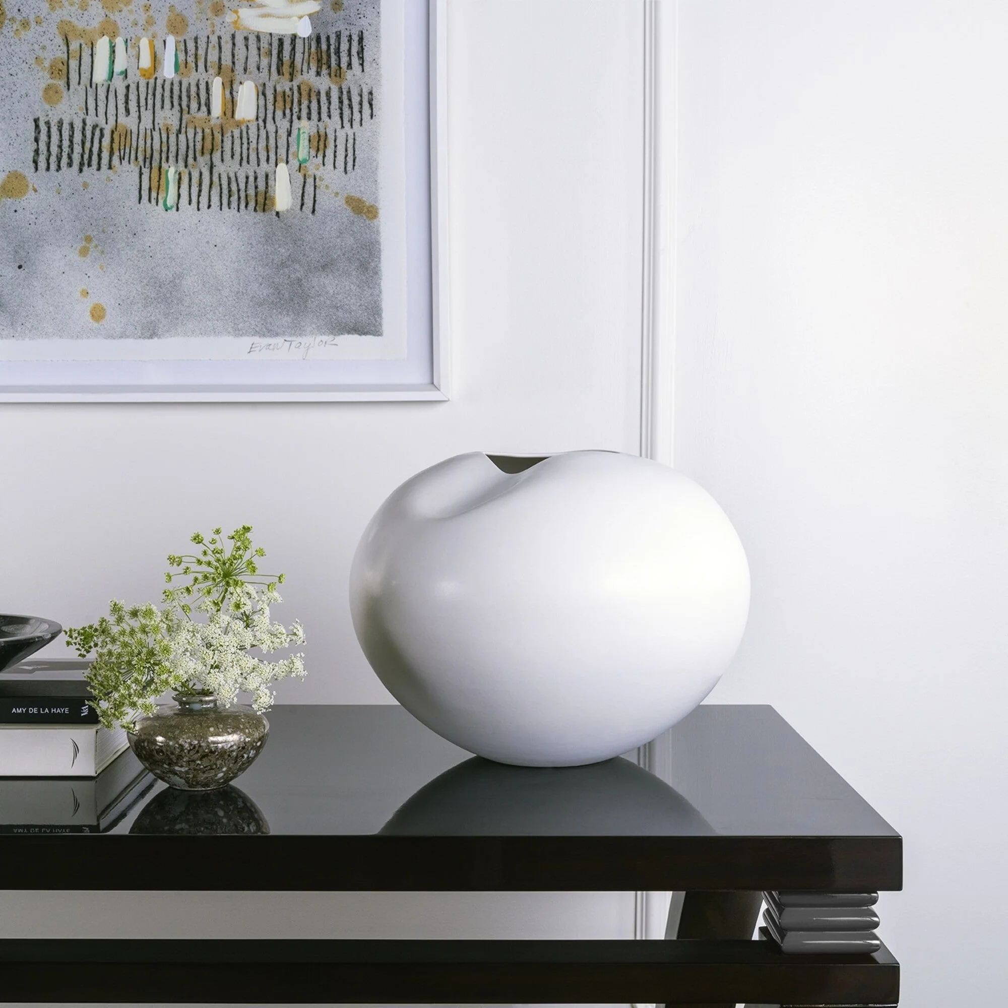 Milan White Sculptural Vase - Image 3