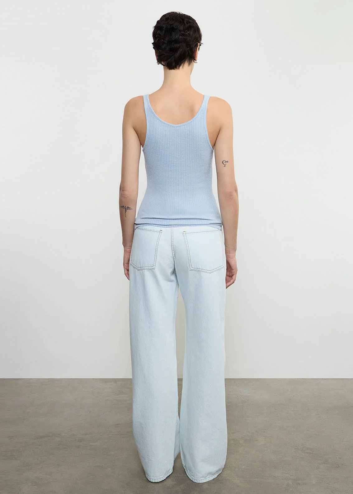 Enza Costa - Military Rib Slim Tank - Sky - Image 5