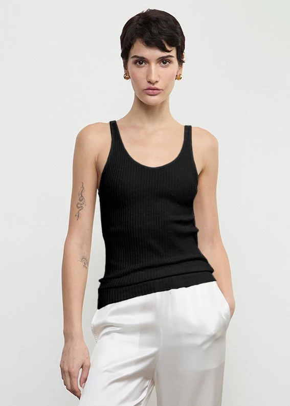 Enza Costa - Military Rib Slim Tank - Black