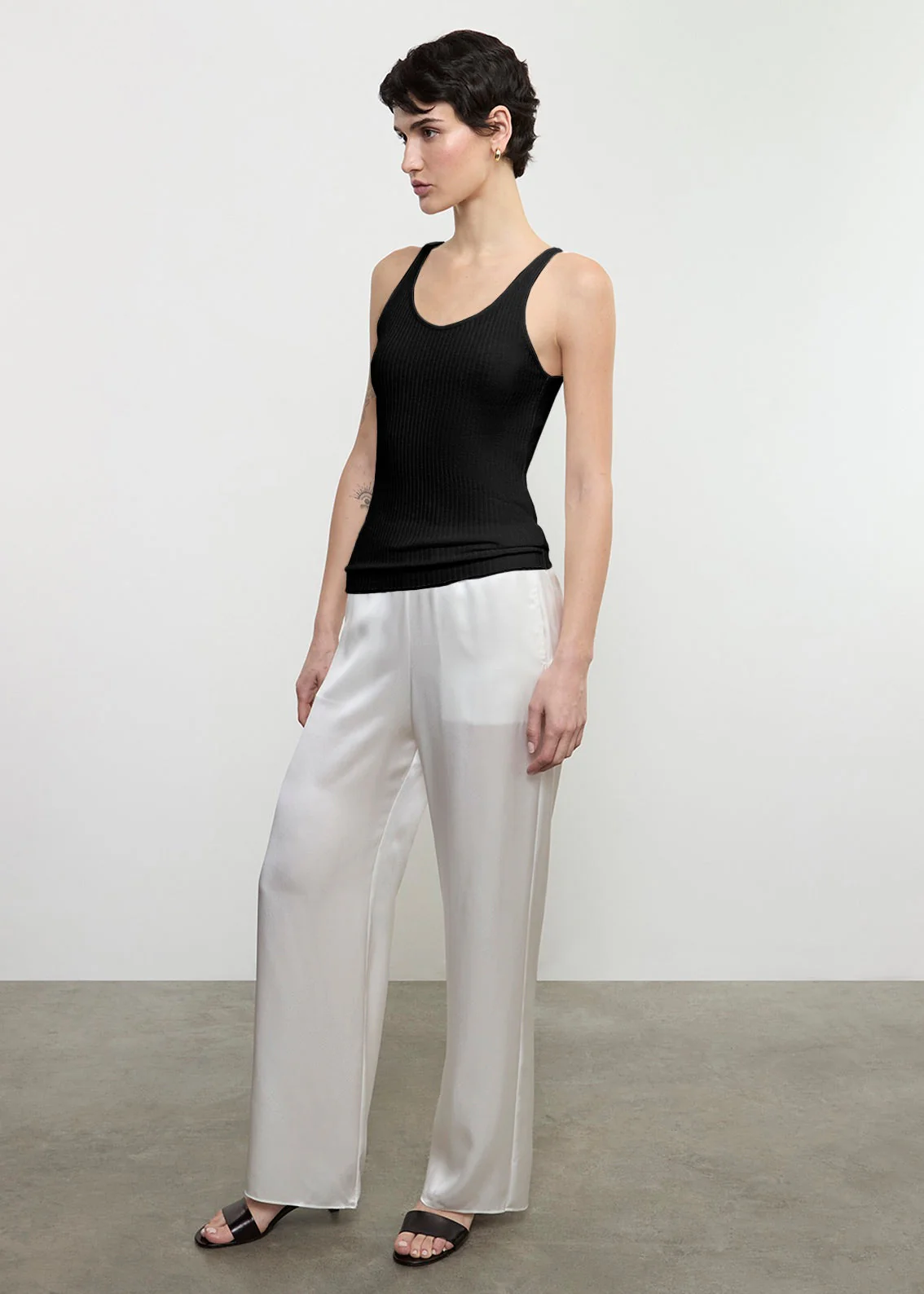 Enza Costa - Military Rib Slim Tank - Black - Image 4