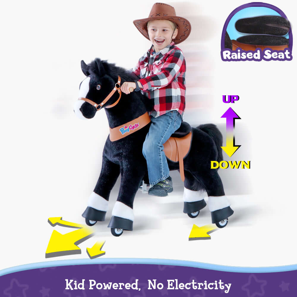 PonyCycle Ride-On Horse Age 3-5 - Black Model U - Image 4