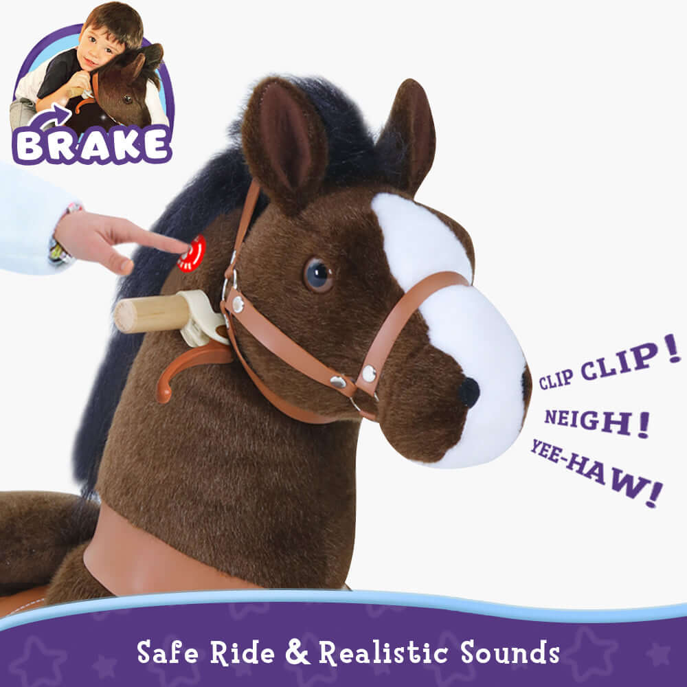 PonyCycle Ride-On Horse Age 3-5 - Chocolate Model U - Image 3