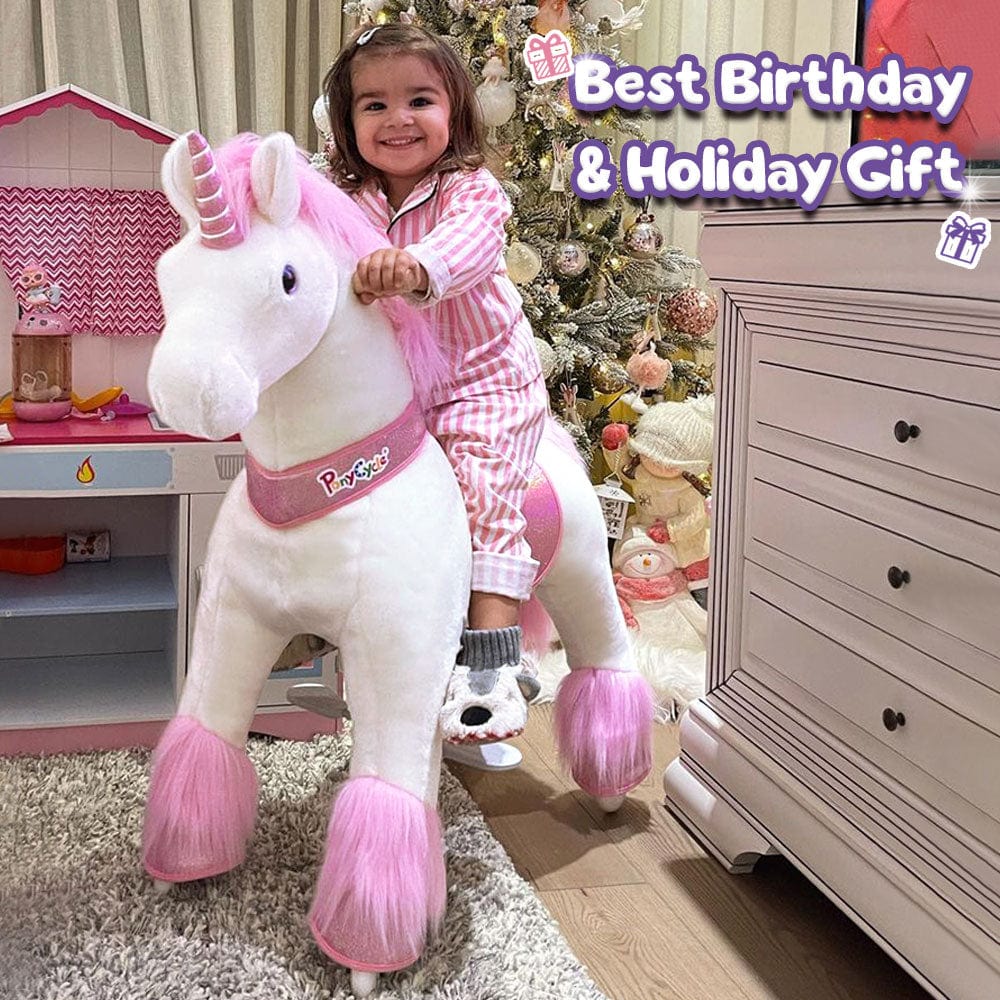PonyCycle Ride-On Unicorn Age 4-8 - Pink Model U - Image 2