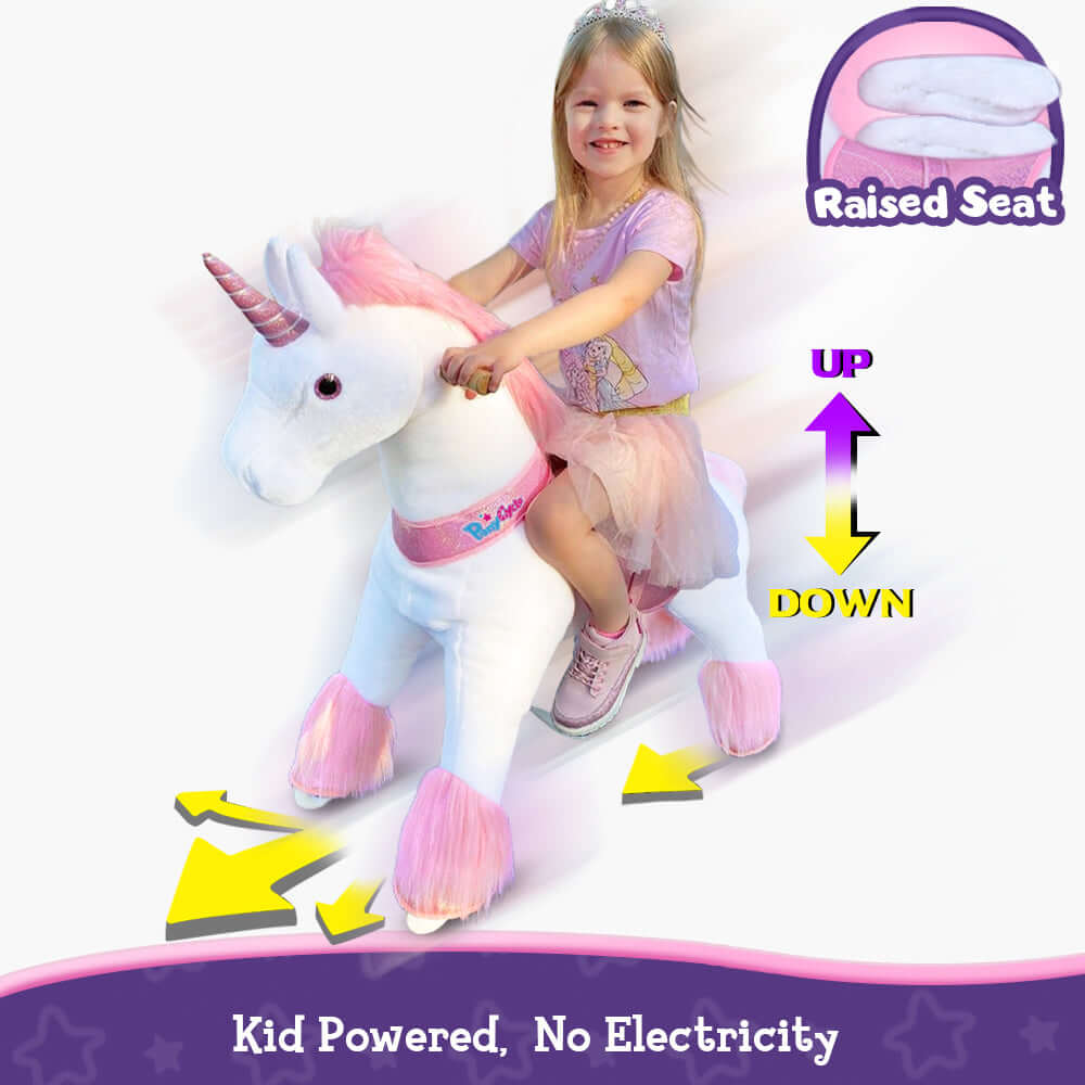 PonyCycle Ride-On Unicorn Age 4-8 - Pink Model U - Image 4