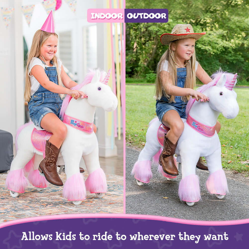 PonyCycle Ride-On Unicorn Age 4-8 - Pink Model U - Image 6