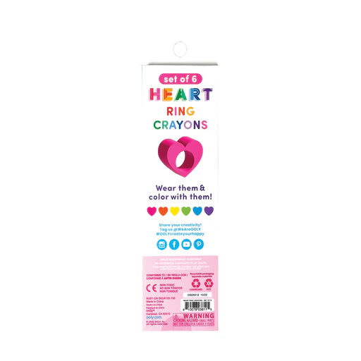 OOLY - Heart Ring Crayons - Set of 6 - Image 2