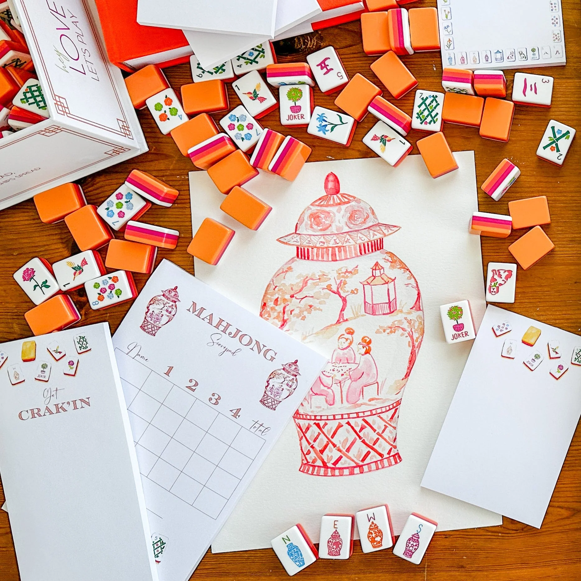 Orange Mahjong Ginger Jar Notepad - Image 2