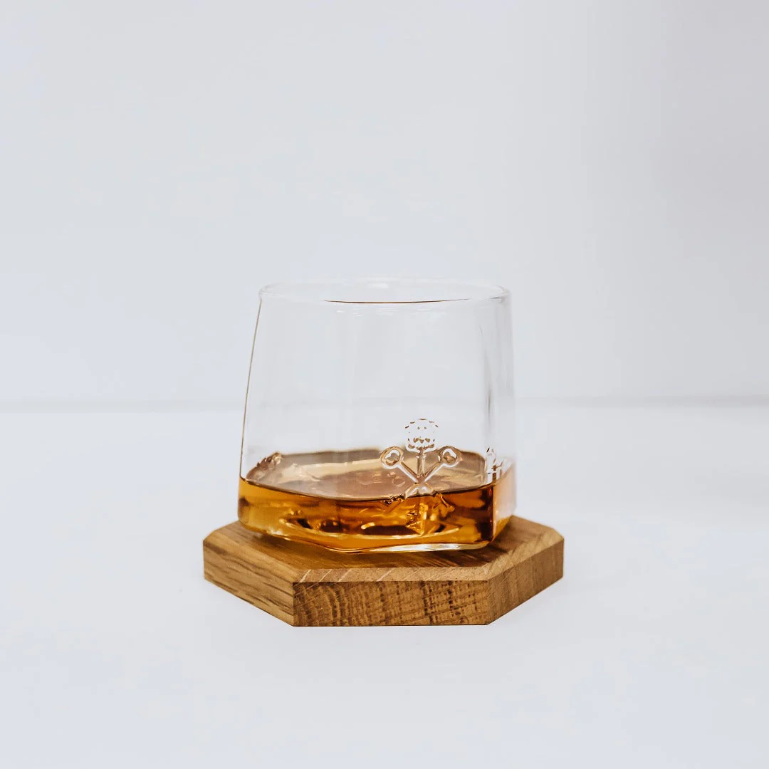 Pappy & Company Spinning Glass Set with Barrel Stave Coasters - Image 7